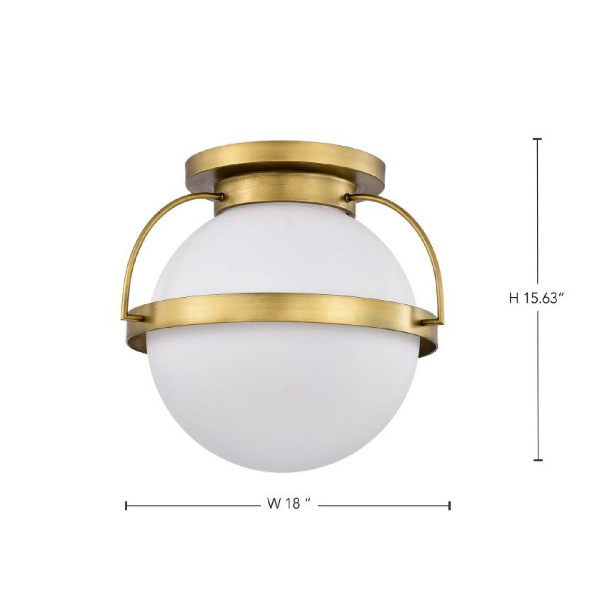 Lakeshore 18" Flush Mount, Natural Brass Finish
