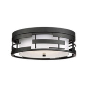 Lansing 16" 3-Light Flush Mount, Midnight Bronze Finish