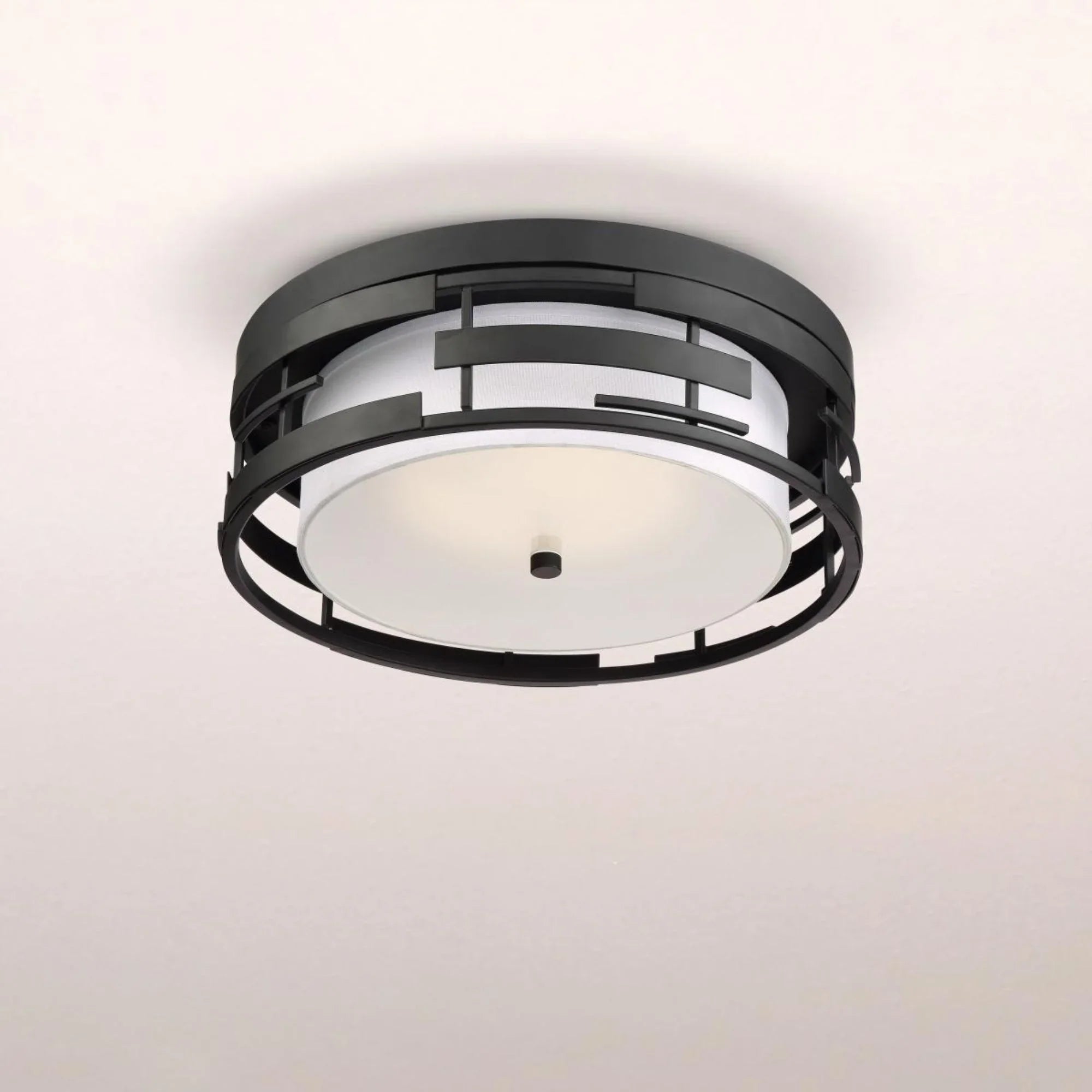 Lansing 16" 3-Light Flush Mount, Midnight Bronze Finish