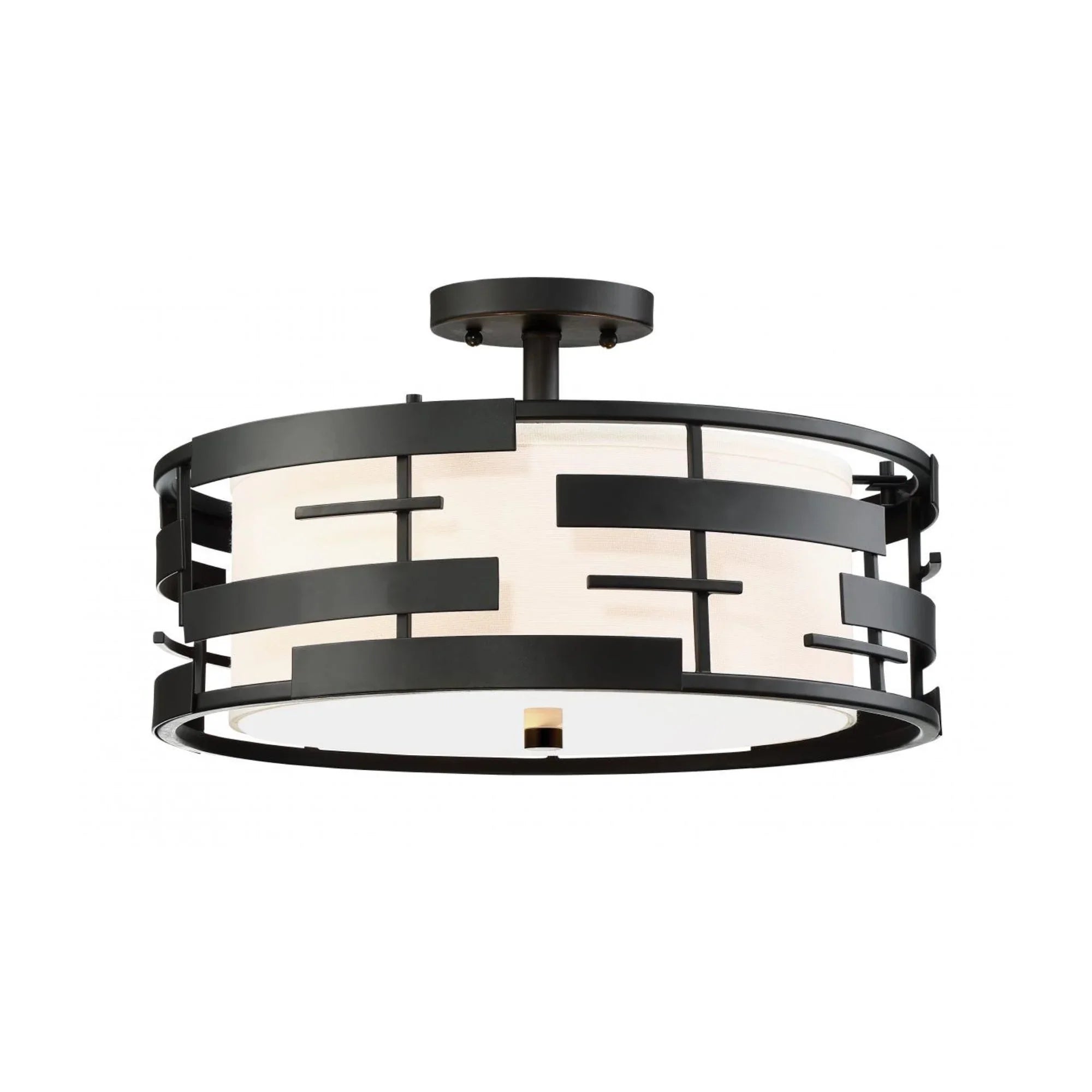 Lansing 16" 3-Light Flush Mount, Midnight Bronze Finish