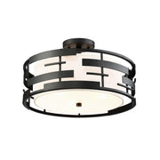 Lansing 16" 3-Light Semi Flush Mount, Midnight Bronze Finish