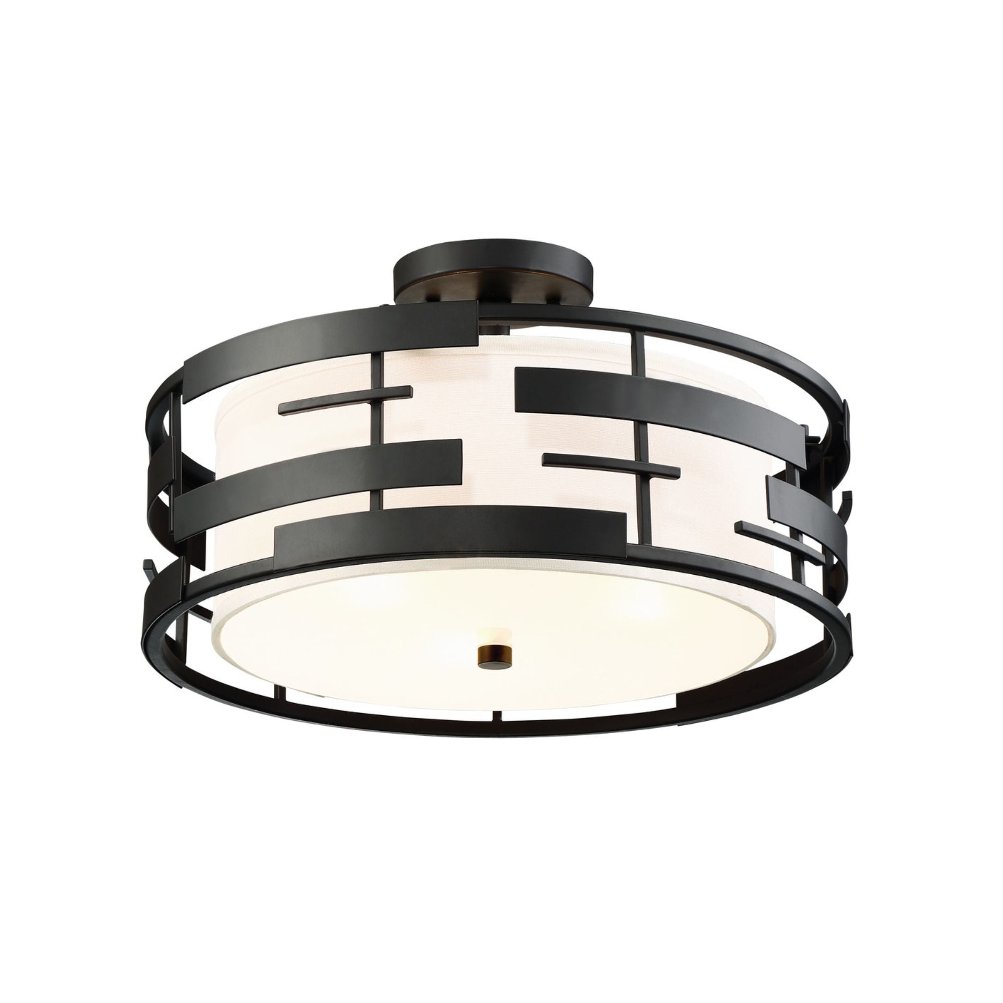 Lansing 16" 3-Light Semi Flush Mount, Midnight Bronze Finish