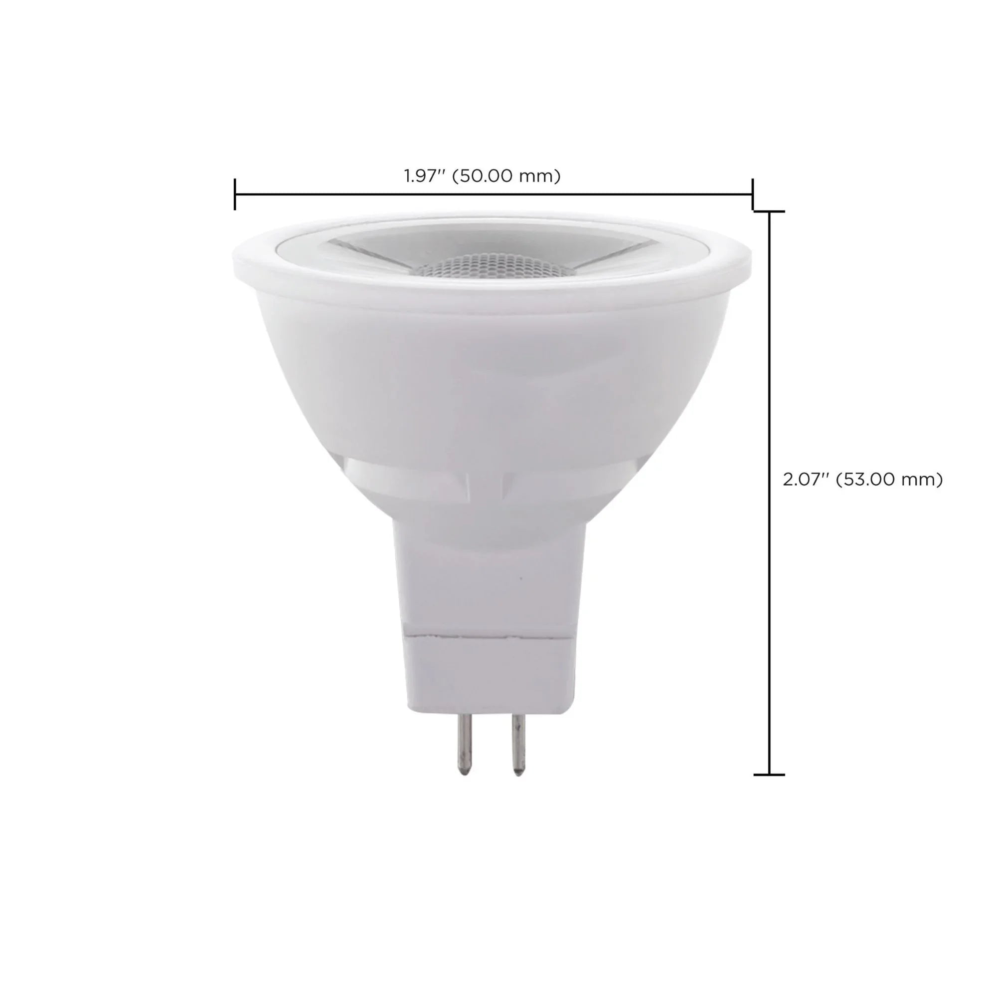 MR16 LED Bulb, 7 Watts, 600 Lumens, 3000K, GU5.3 Base, 40° Flood, 12V, Pack of 2