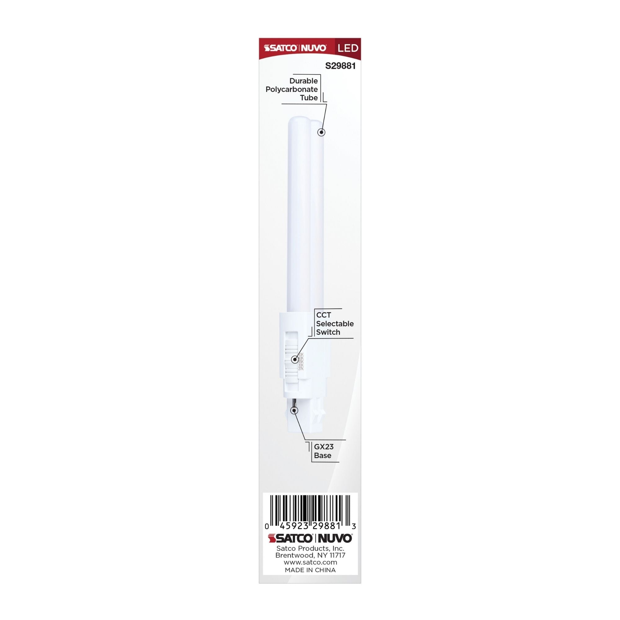 Satco|Nuvo PLS LED Bulb 5W 710 Lumens 5CCT 2-Pin GX23 Type A/B