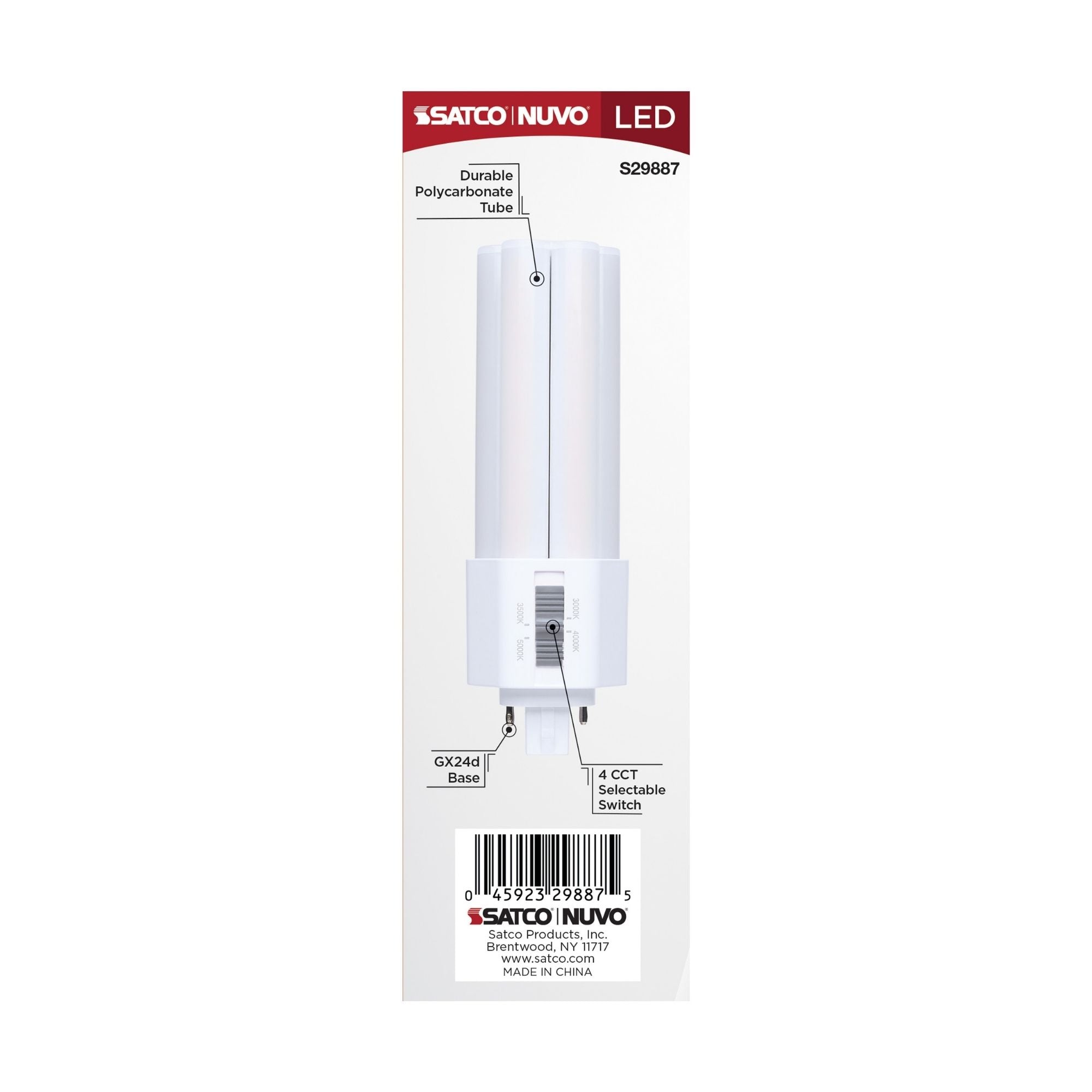Satco|Nuvo PLT LED Bulb 15W 2200Lm 2-Pin/4-Pin GX24d Base Selectable CCT Type B