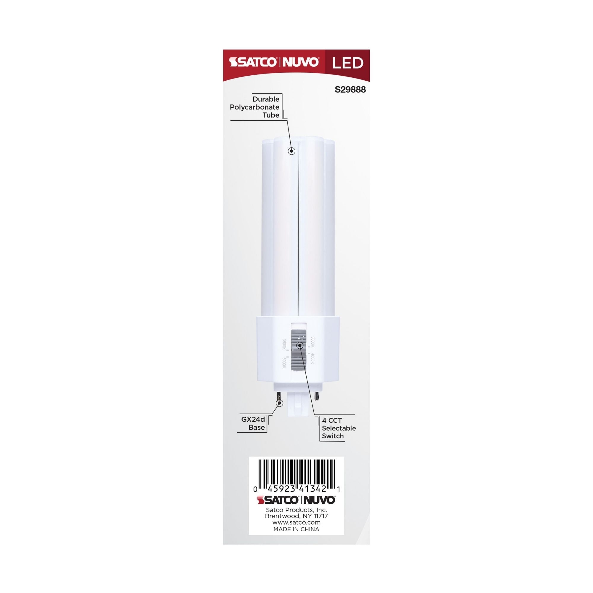 Satco|Nuvo PLT LED Bulb 17W 2500Lm 2-Pin/4-Pin GX24d Base Selectable CCT Type B