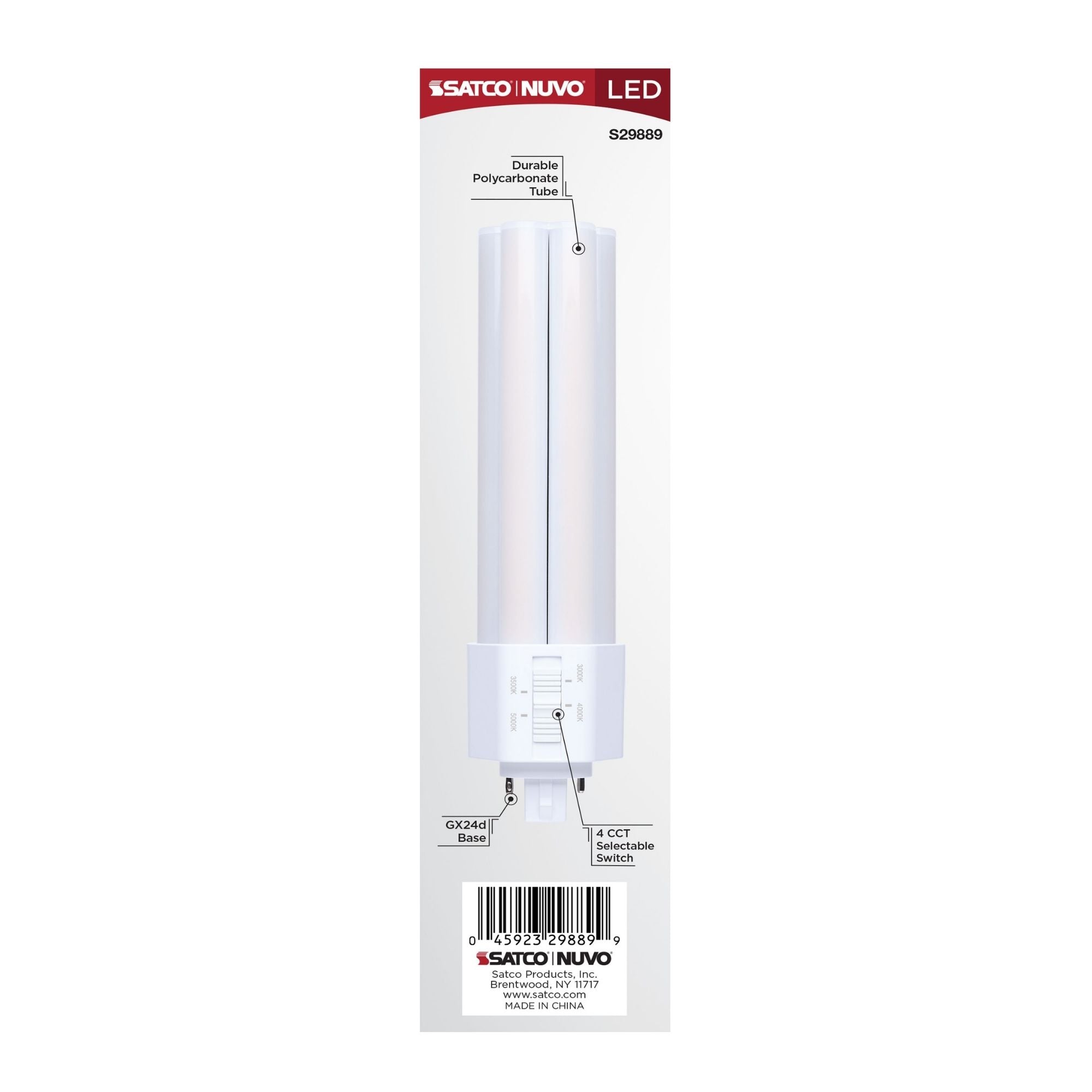 Satco|Nuvo PLT LED Bulb 23W 3300Lm 2-Pin/4-Pin GX24d Base Selectable CCT Type B