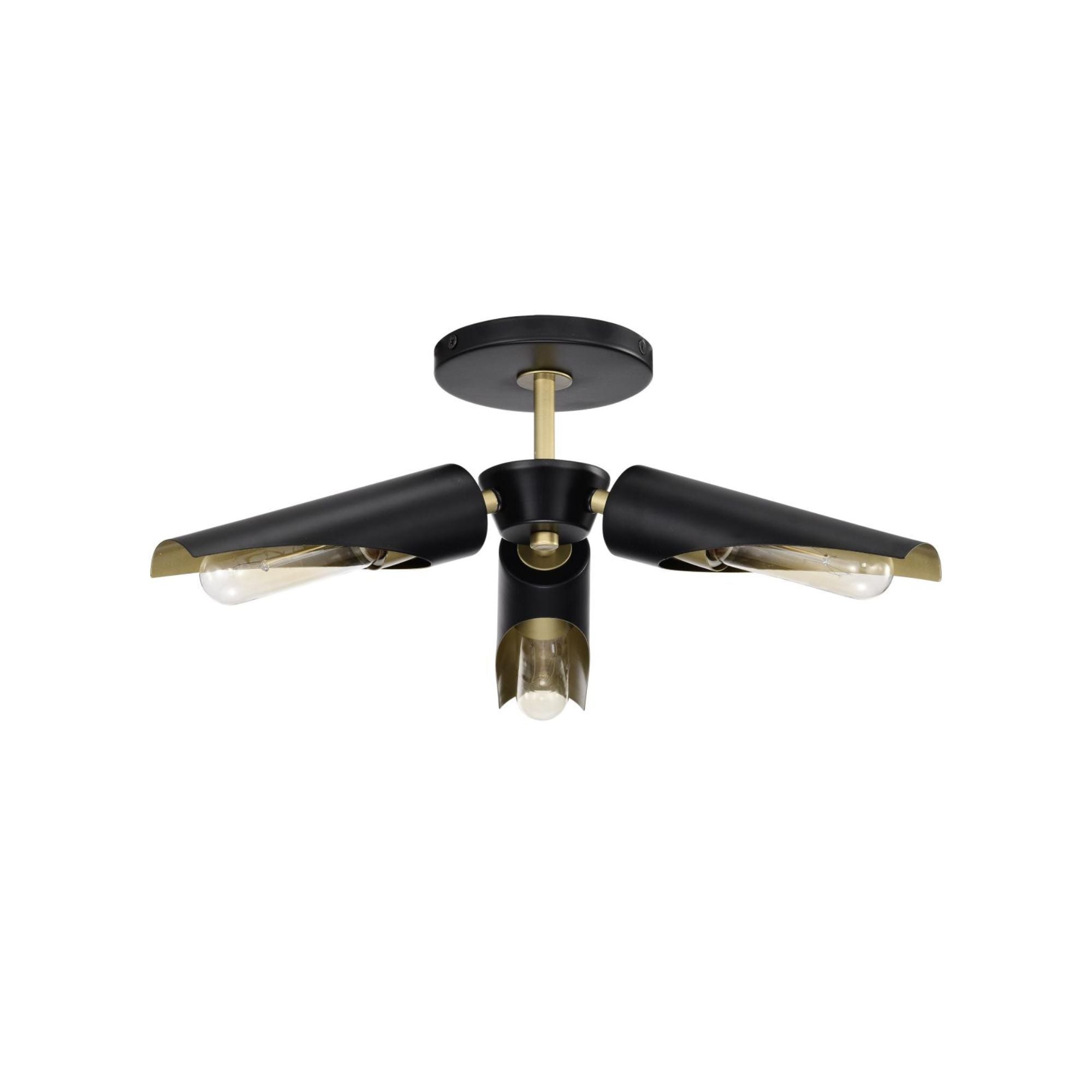 Marc 16" 2 lights Semi-flush Mount, Matte Black Finish