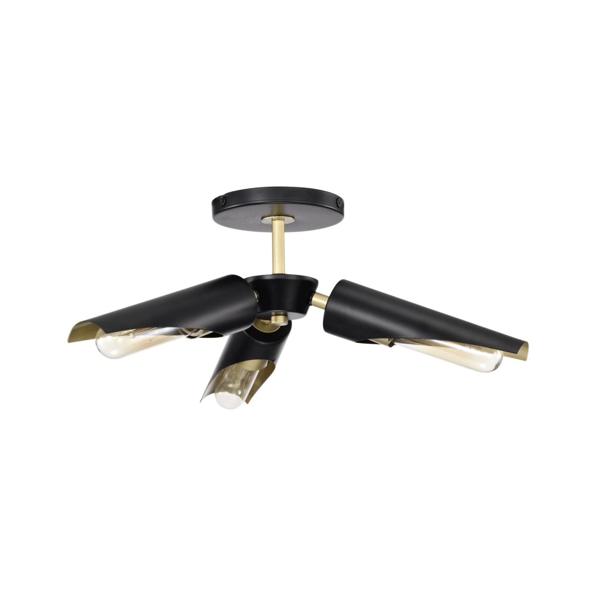 Marc 16" 2 lights Semi-flush Mount, Matte Black Finish