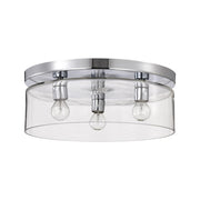 Marlowe 15" 3 Lights Flush Mount, Polished Nickel Finish
