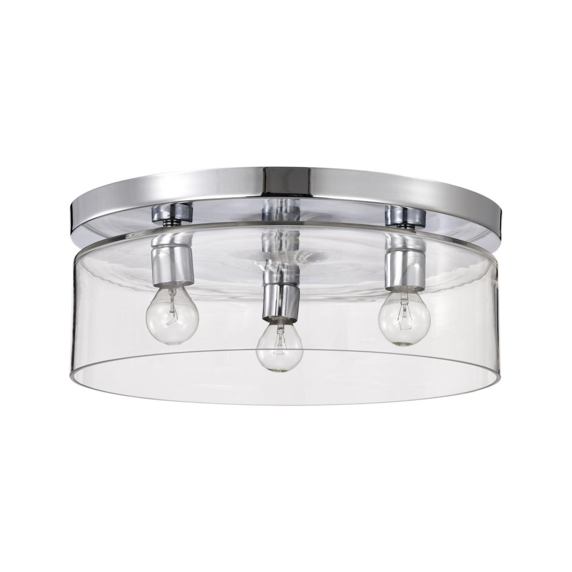 Marlowe 15" 3 Lights Flush Mount, Polished Nickel Finish