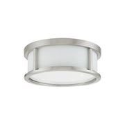 Odeon 13" 2-Light Flush Mount, Brushed Nickel Finish