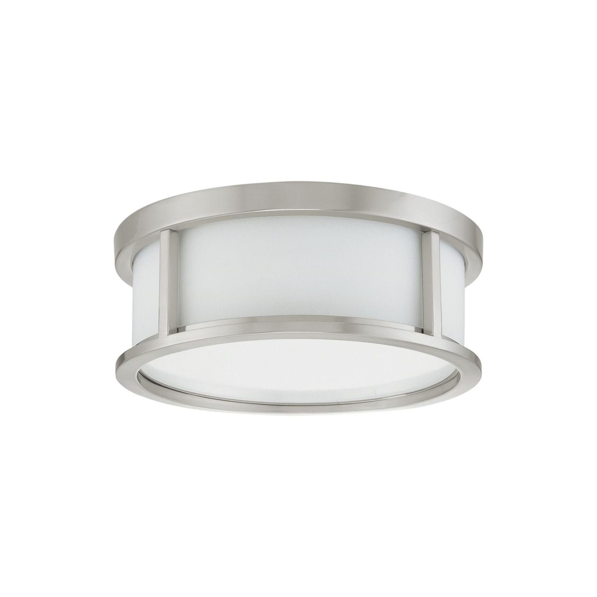 Odeon 13" 2-Light Flush Mount, Brushed Nickel Finish