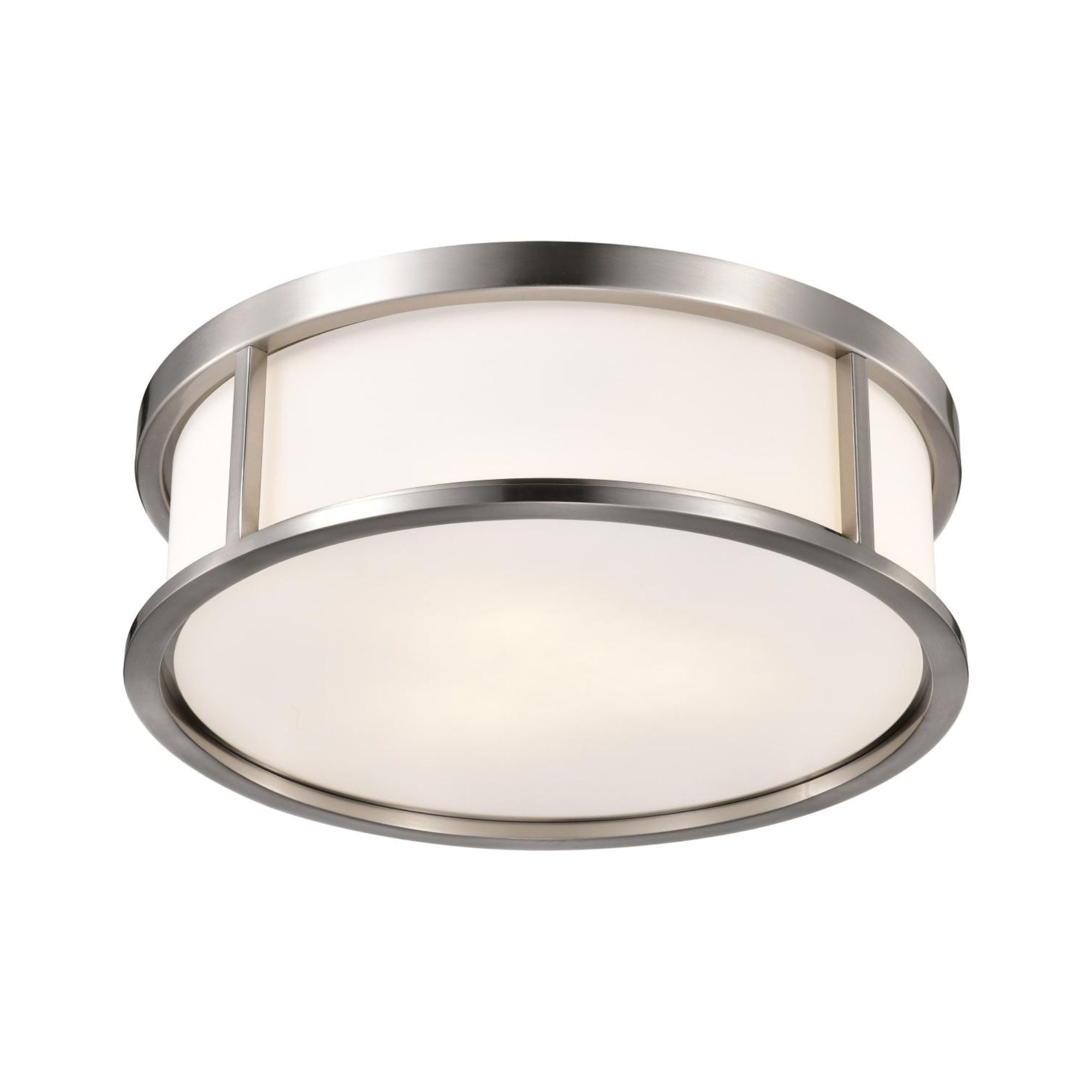Odeon 13" 2-Light Flush Mount, Brushed Nickel Finish