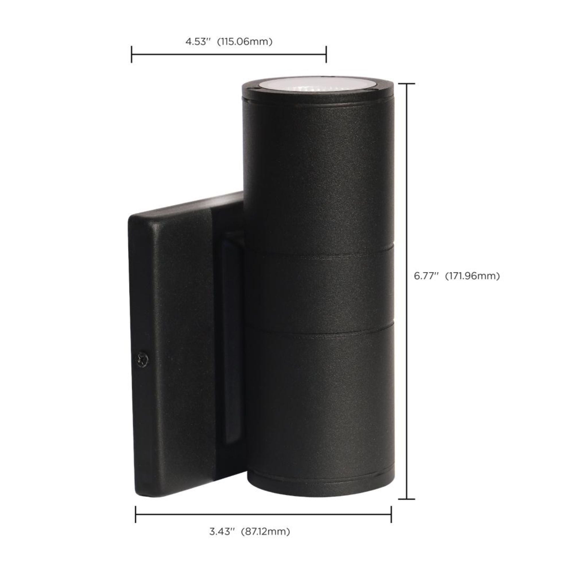 LED Small Outdoor Sconce, 10W, 900lm, 3000K, 120-277V, Black