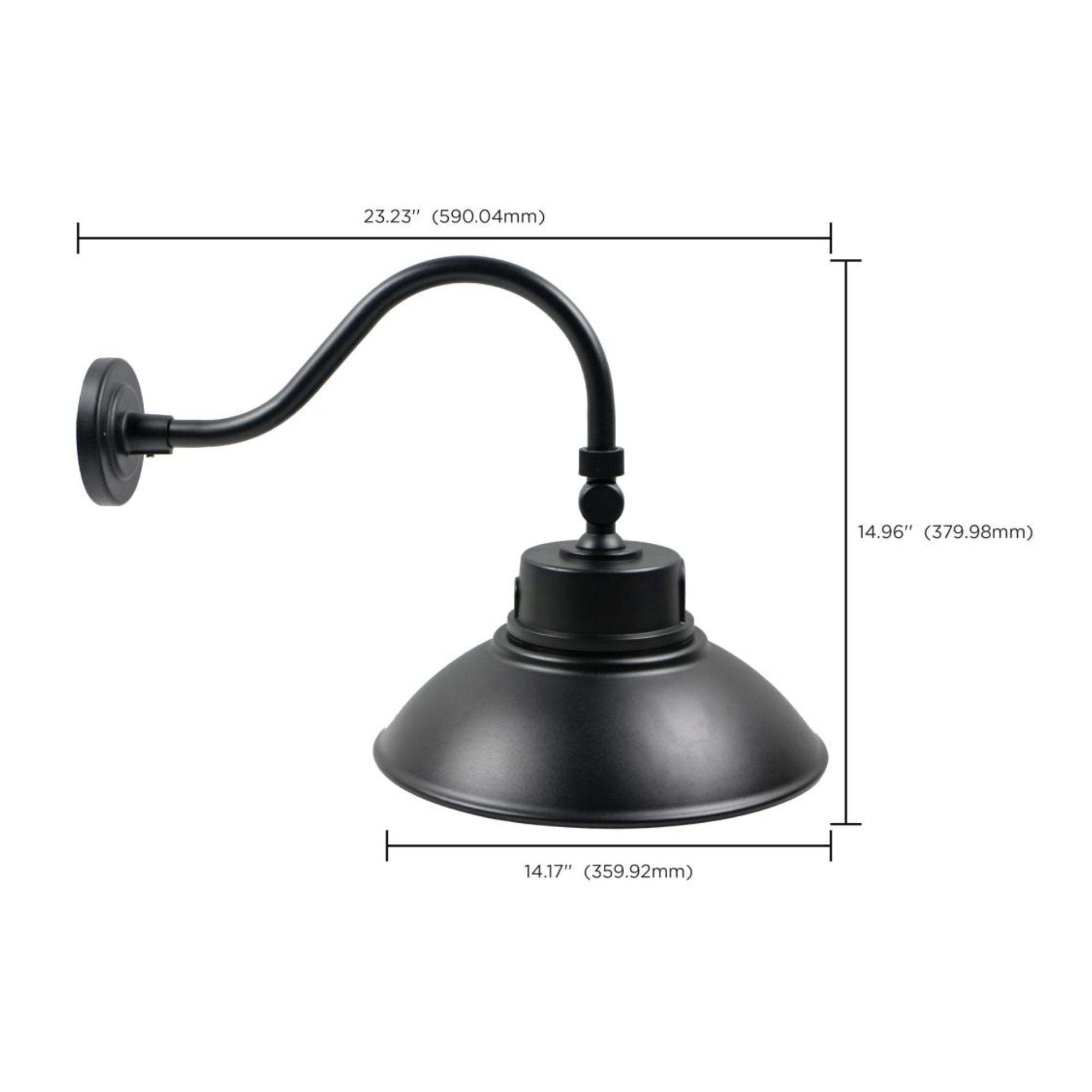 14" LED Gooseneck, 5500 Lm, Photocell, 3K/4K/5K, Black