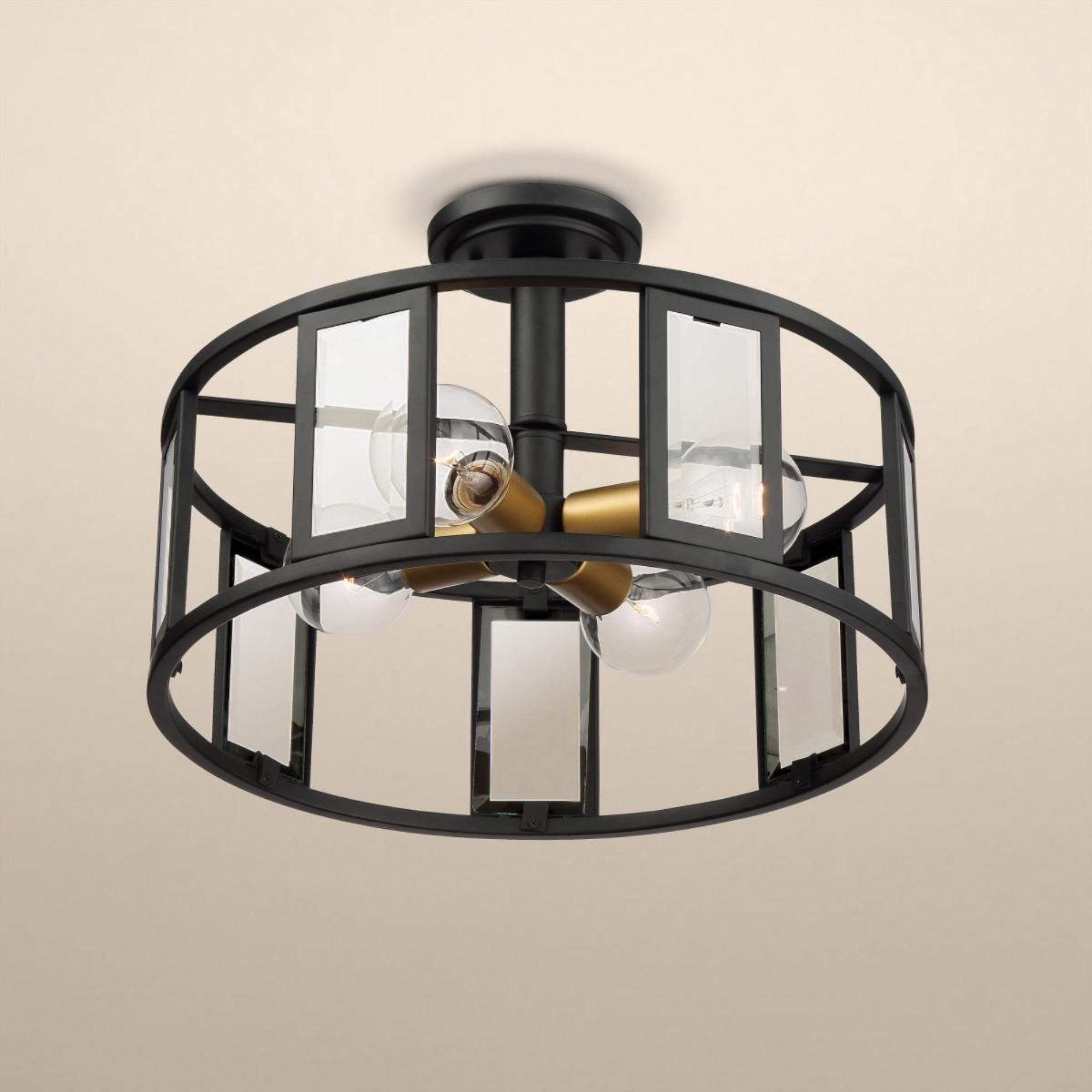 Payne 17" Semi Flush Mount, Bronze finish