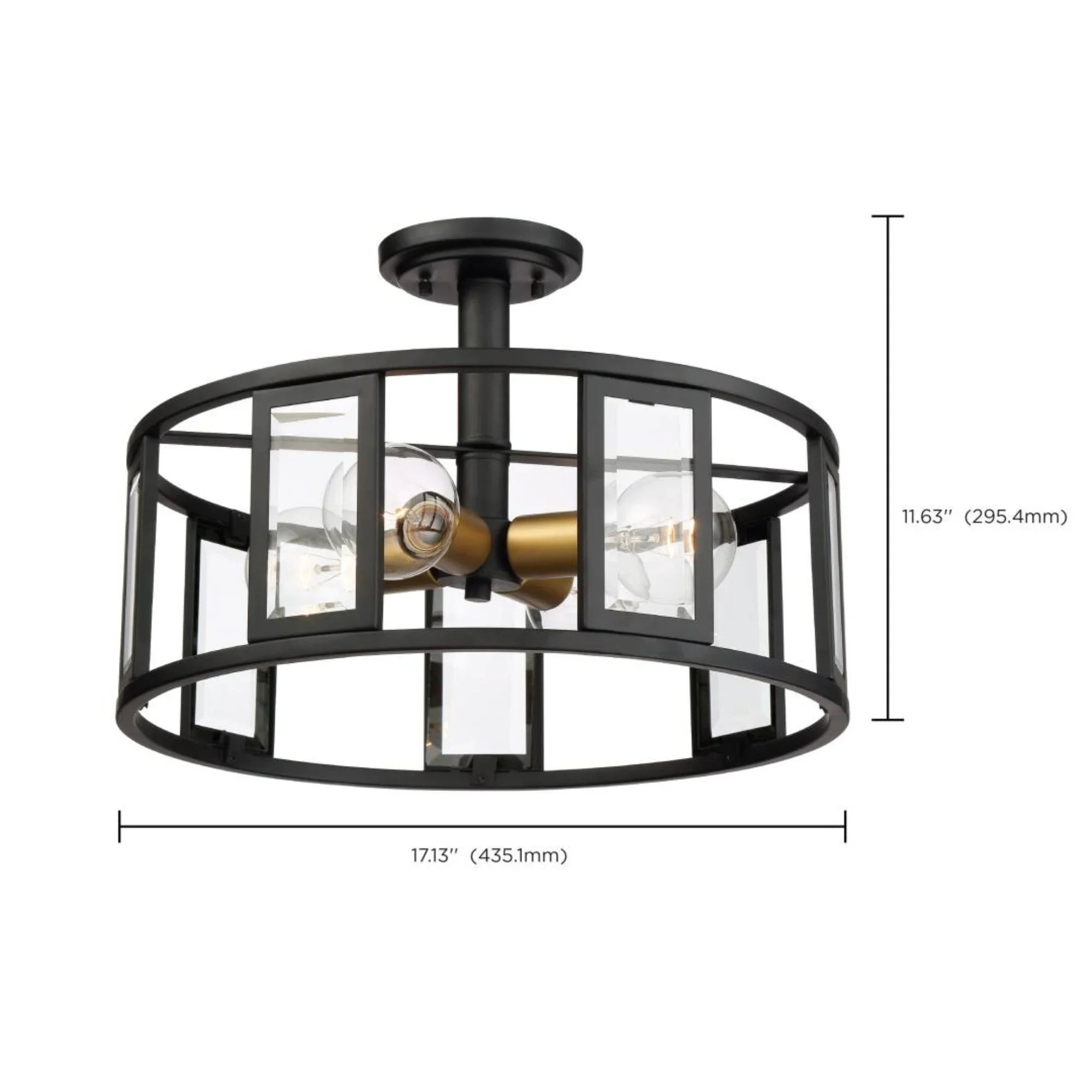 Payne 17" Semi Flush Mount, Bronze finish