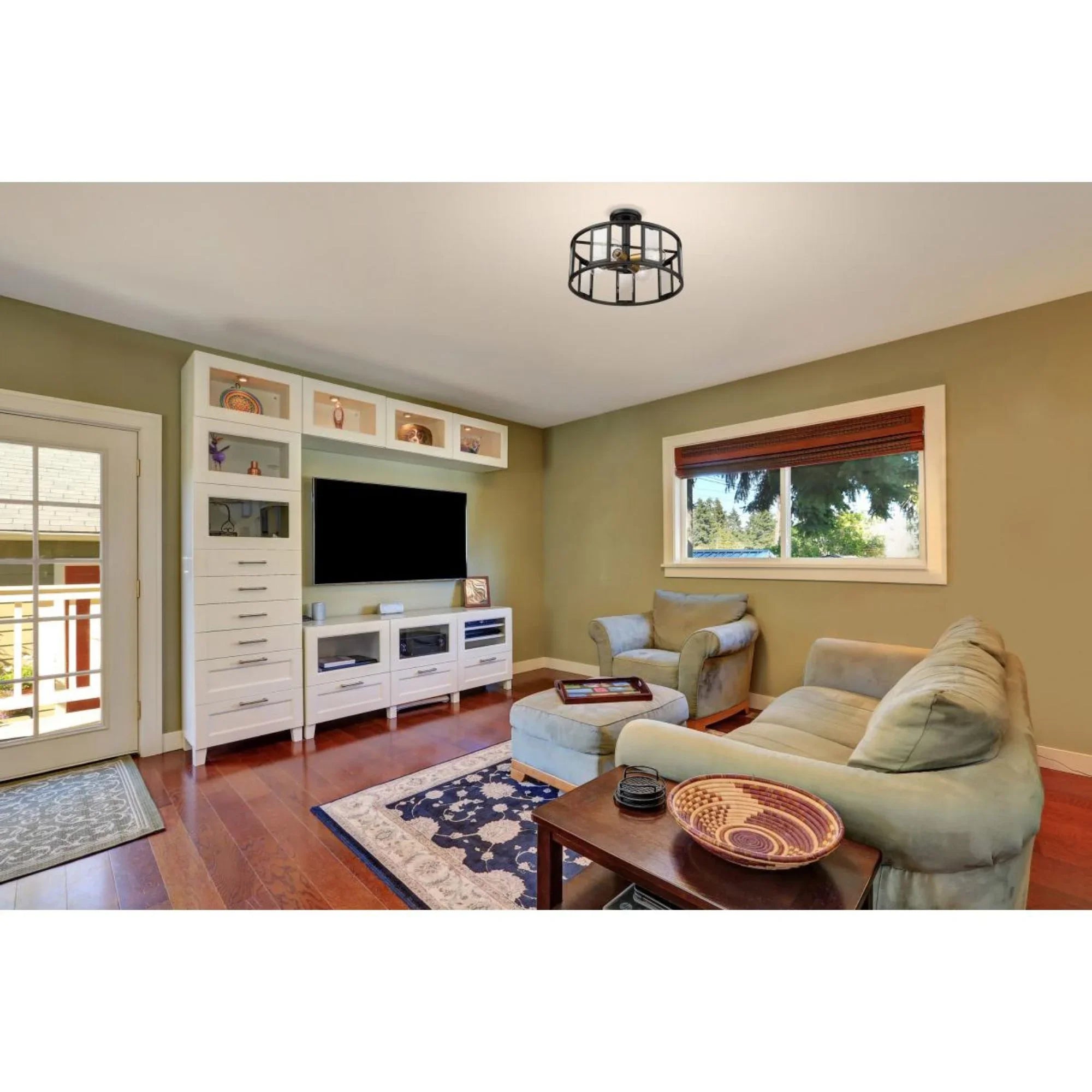 Payne 17" Semi Flush Mount, Bronze finish