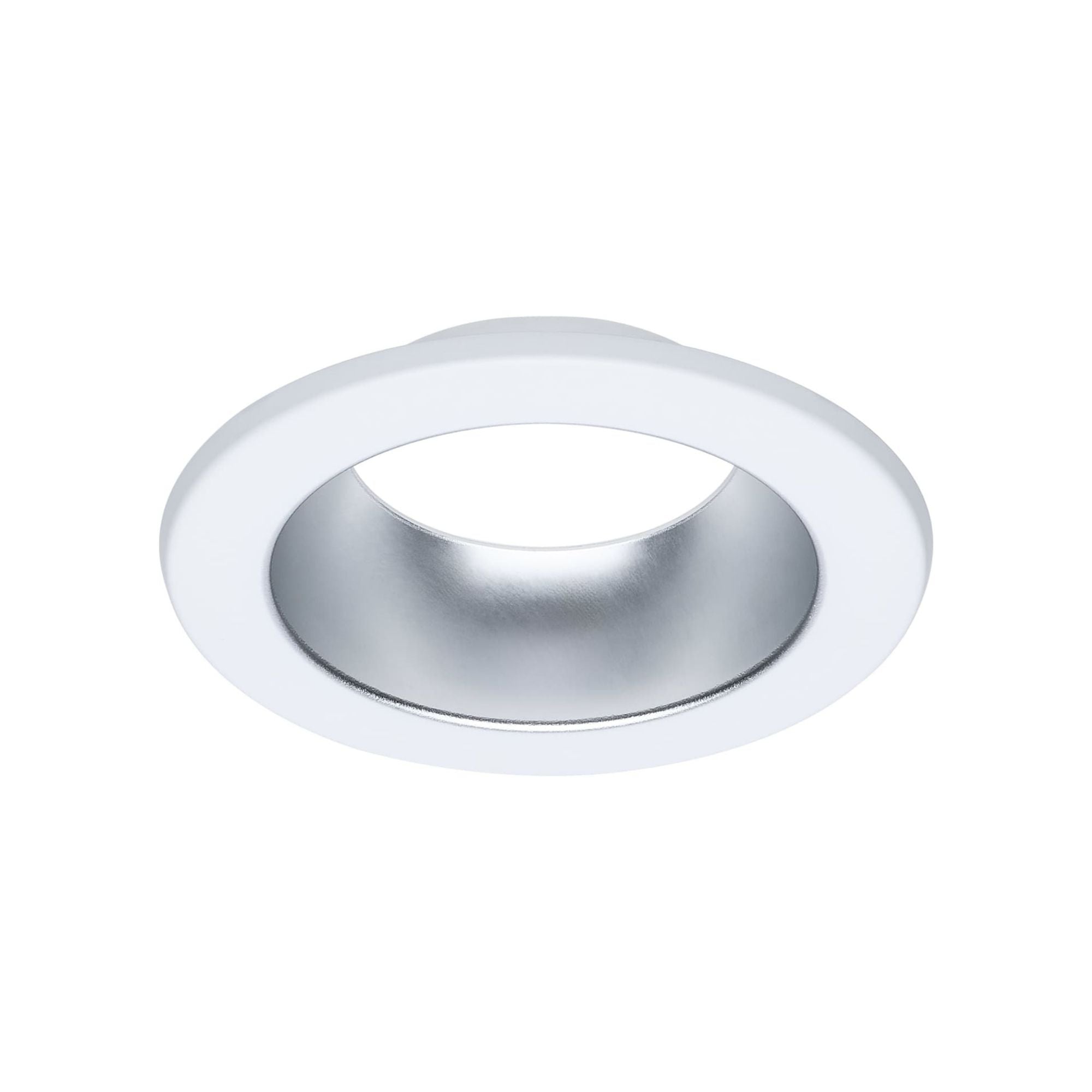 Satco 4" Round Commercial DL Trim, Clear/White Finish