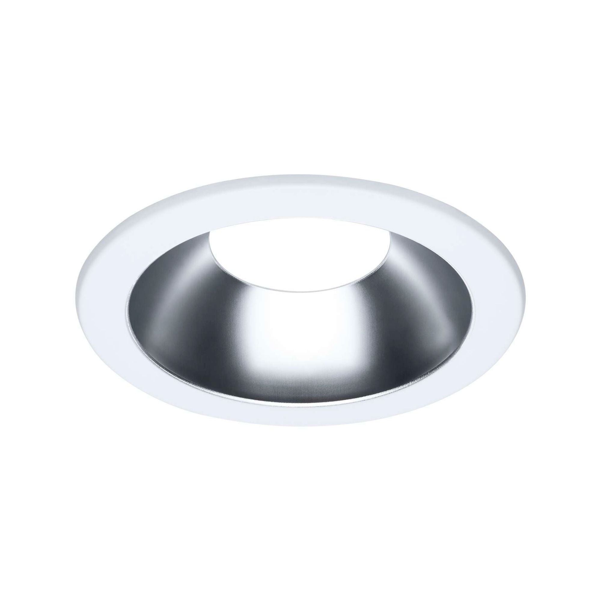 Satco 6" Round Commercial DL Trim, Clear/White Finish