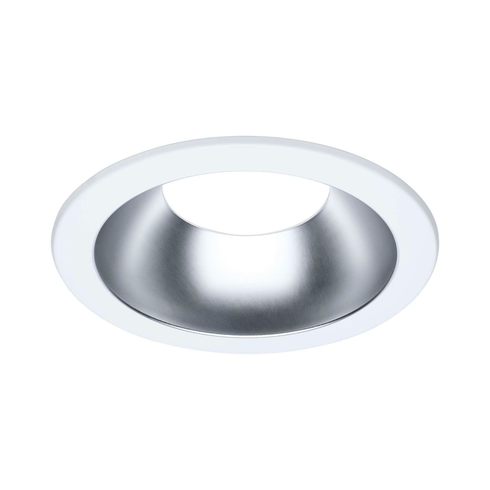 Satco 8" Round Commercial DL Trim, Clear/White Finish