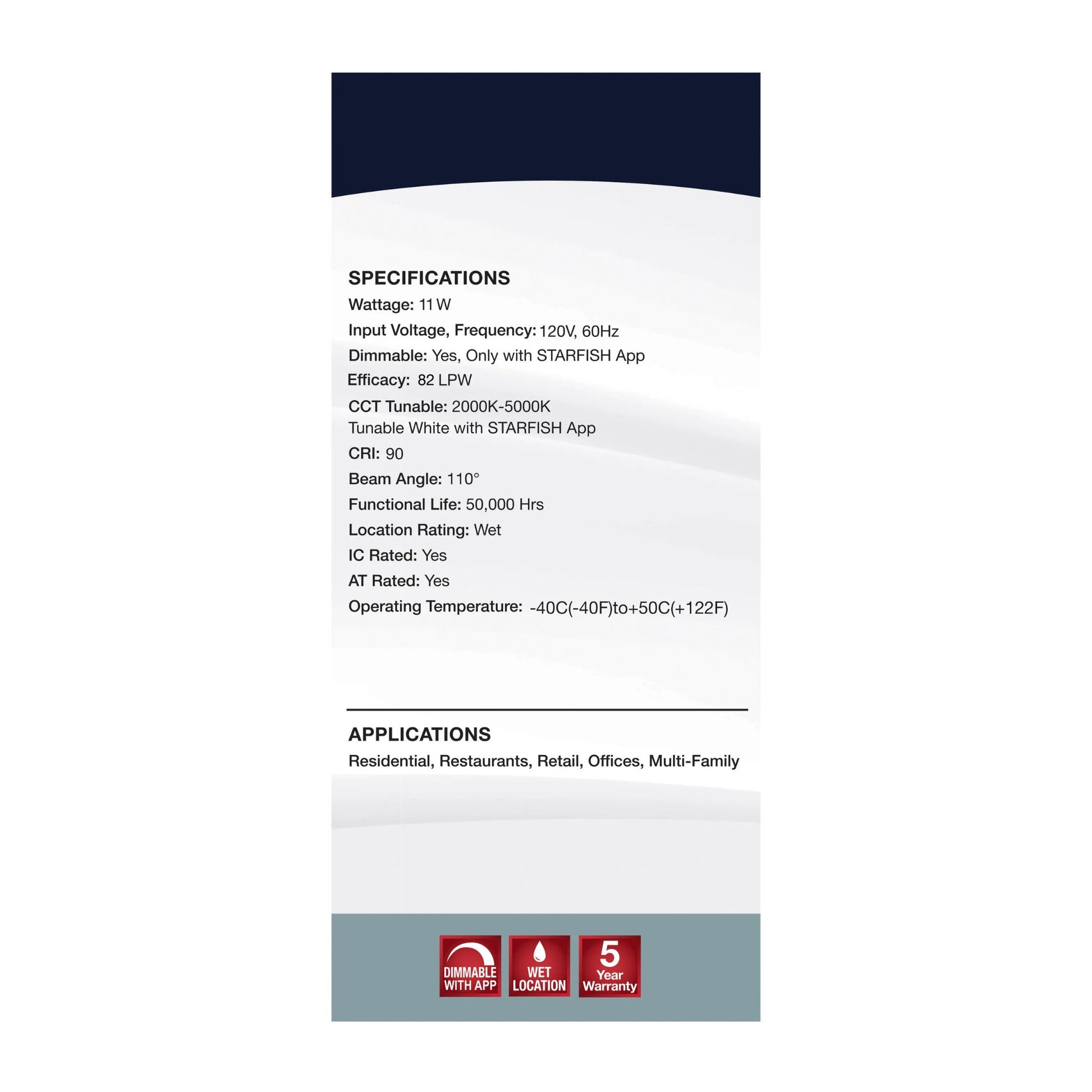 SATCO|NUVO - Starfish 6" LED Smart Retrofit Downlight, 11W, 900lm, RGB, Round Smooth Trim | Bees Lighting