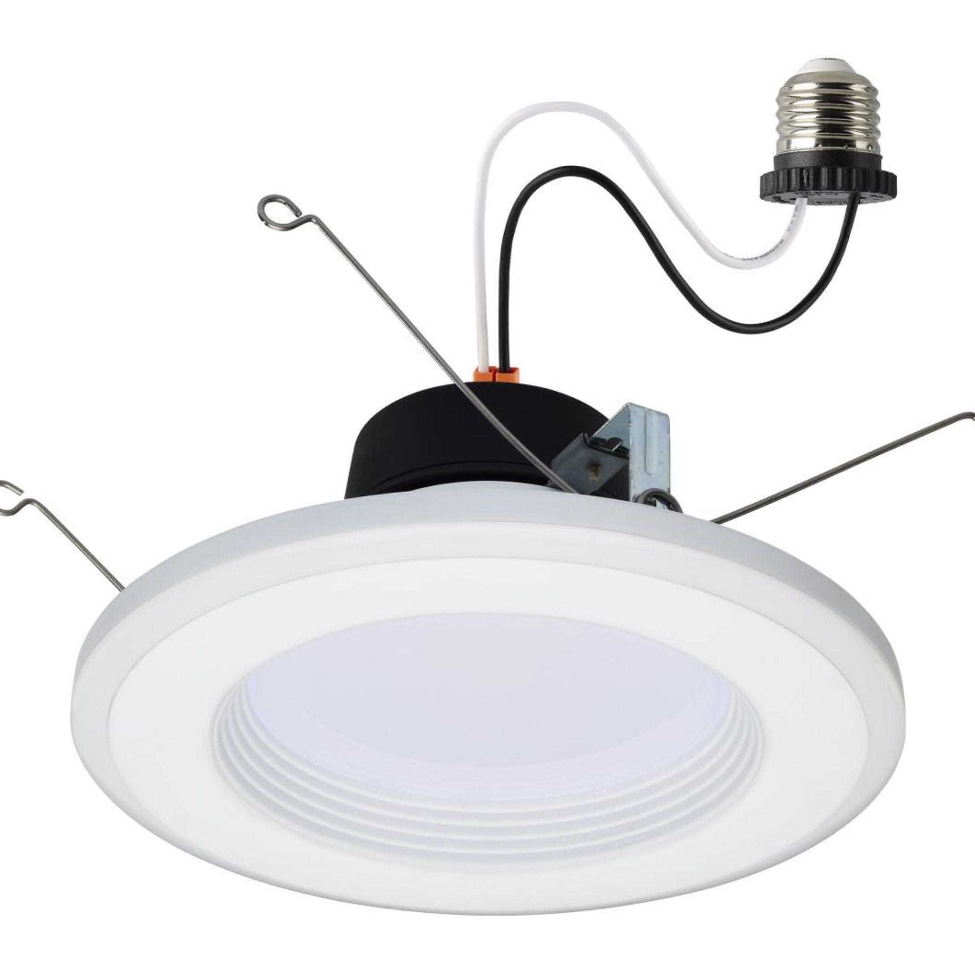 5/6" LED Recessed Can Light with Night Light, 800 Lm, 5-CCT, Deep Baffle Trim