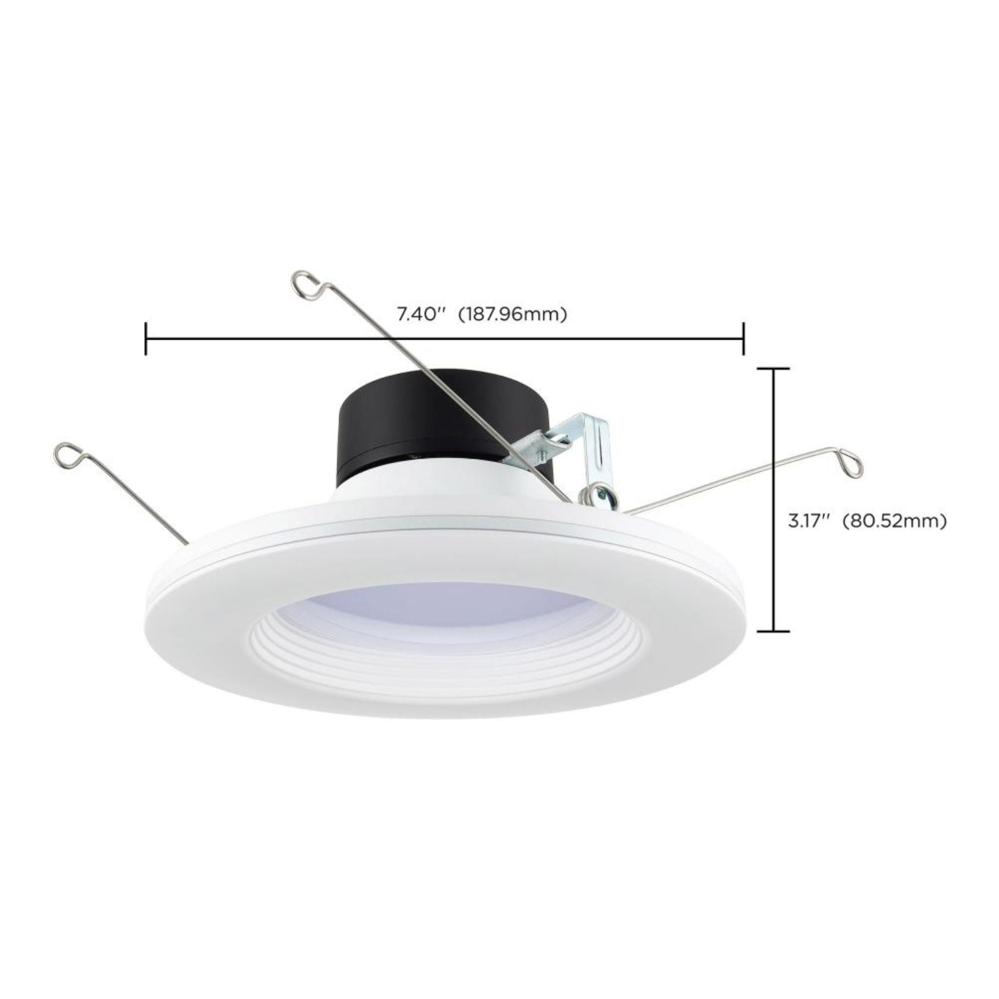5/6" LED Recessed Can Light with Night Light, 800 Lm, 5-CCT, Deep Baffle Trim
