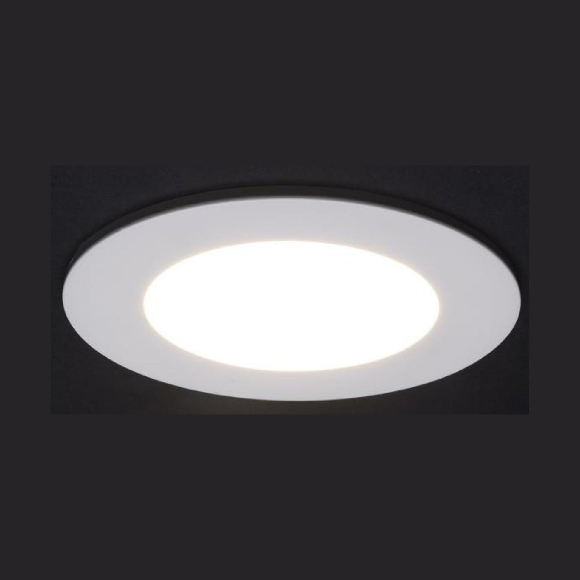 4" LED Downlight with Night Light, 760 Lm, Selectable CCT, White Round Trim - Bees Lighting