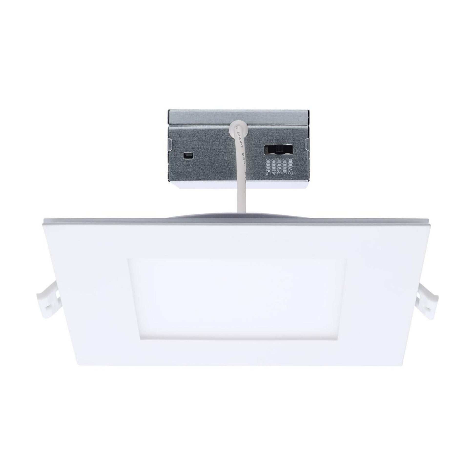 6" LED Downlight with Night Light, 1000 Lm, Selectable CCT, White Square Trim - Bees Lighting