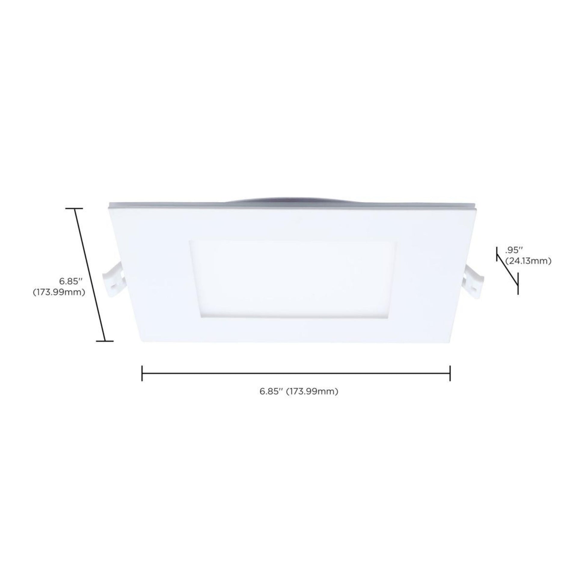 6" LED Downlight with Night Light, 1000 Lm, Selectable CCT, White Square Trim - Bees Lighting