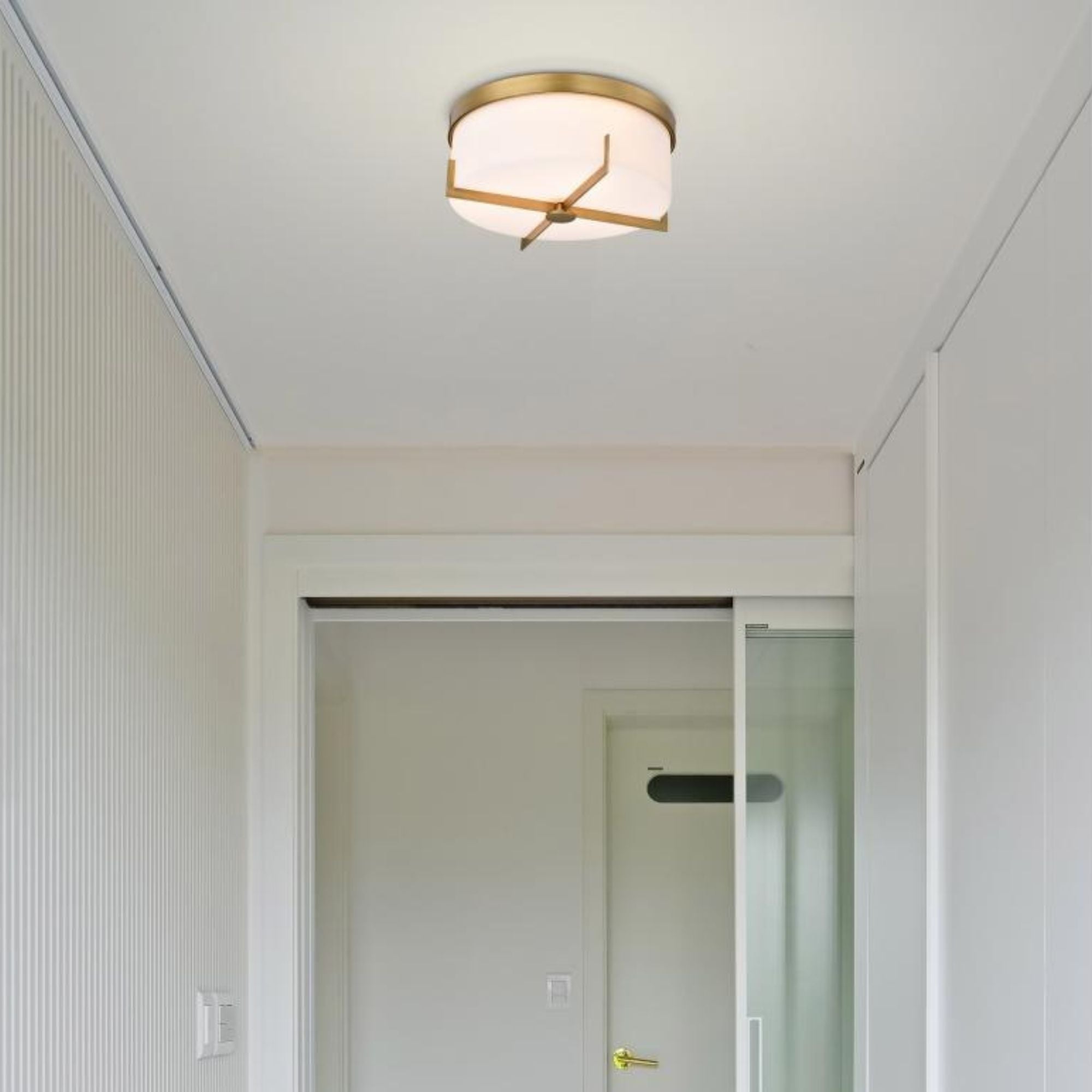 Roselle 15" Flush Mount, Natural Brass Finish