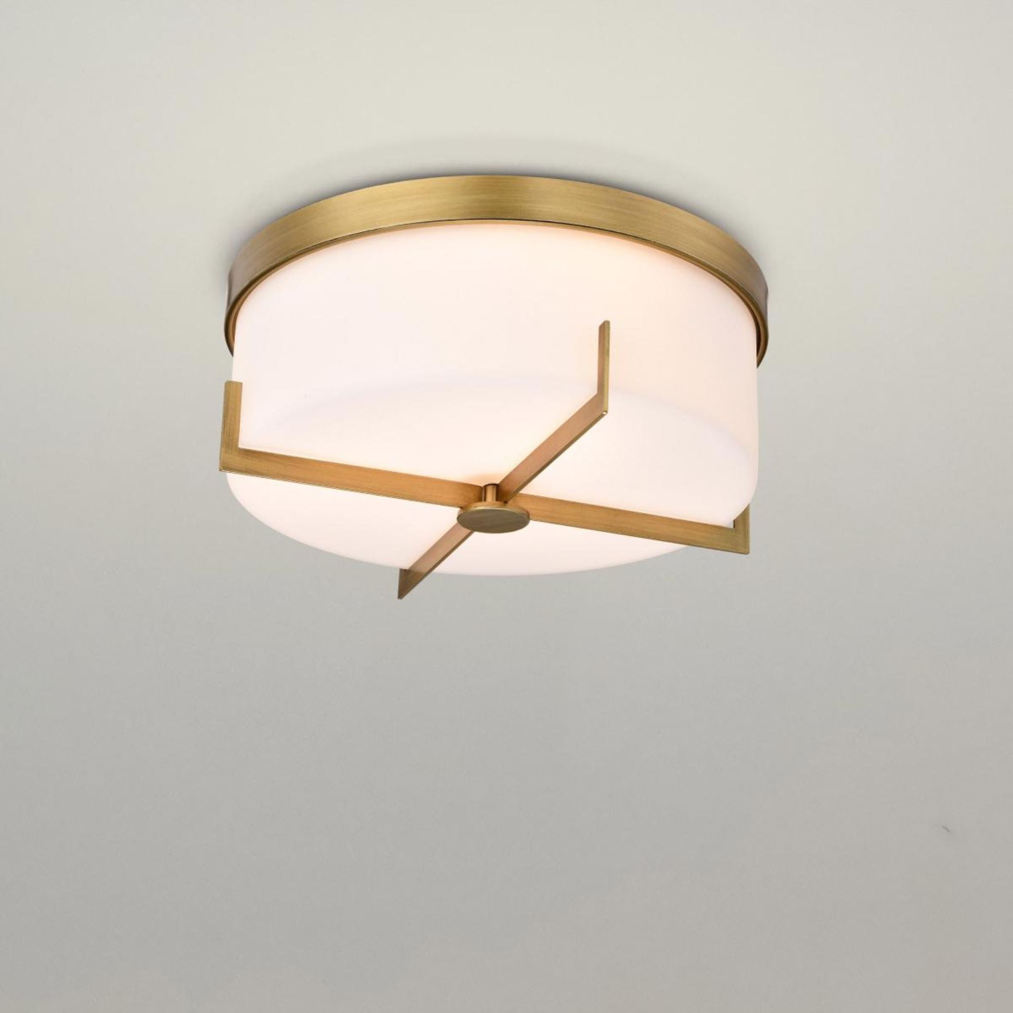 Roselle 15" Flush Mount, Natural Brass Finish