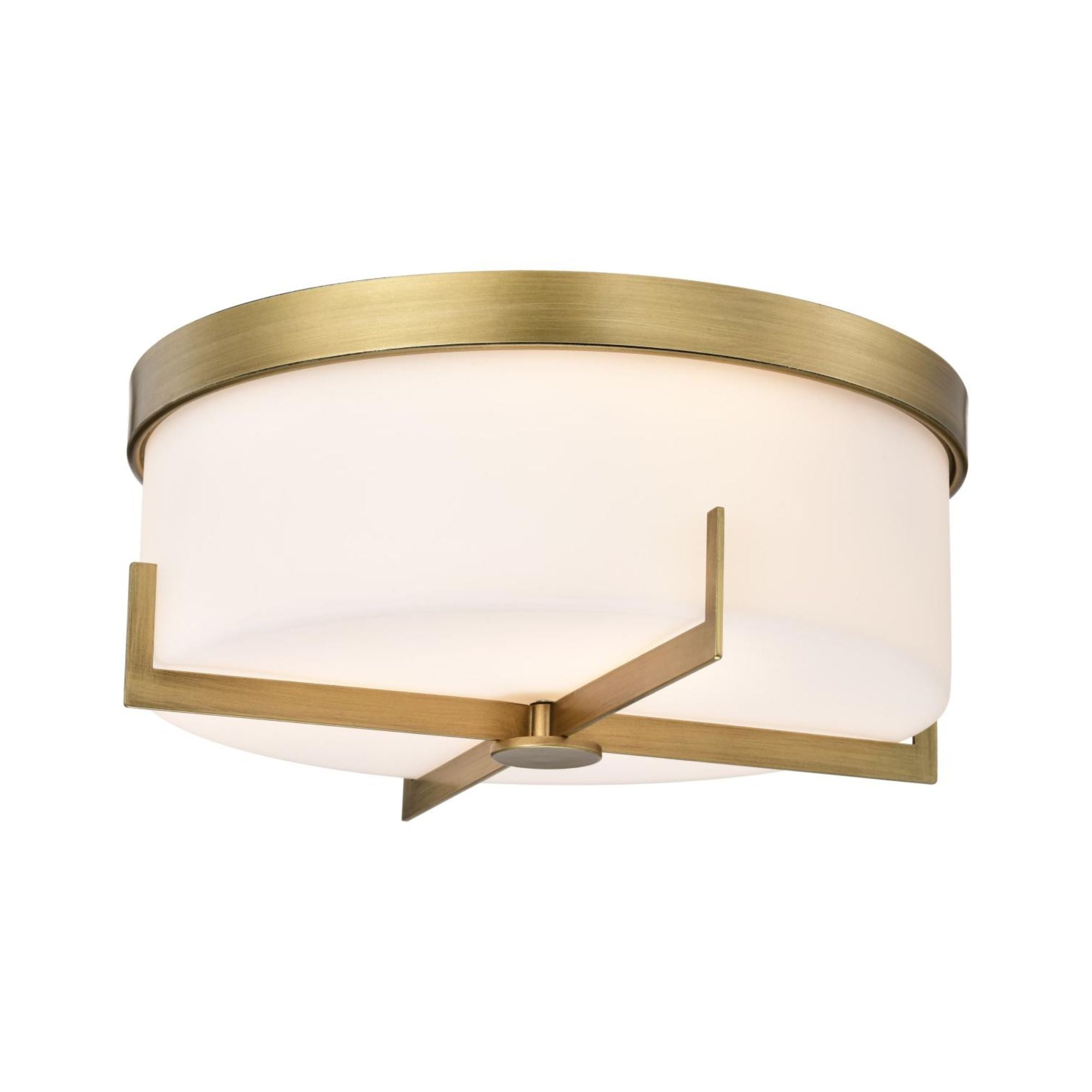 Roselle 15" Flush Mount, Natural Brass Finish