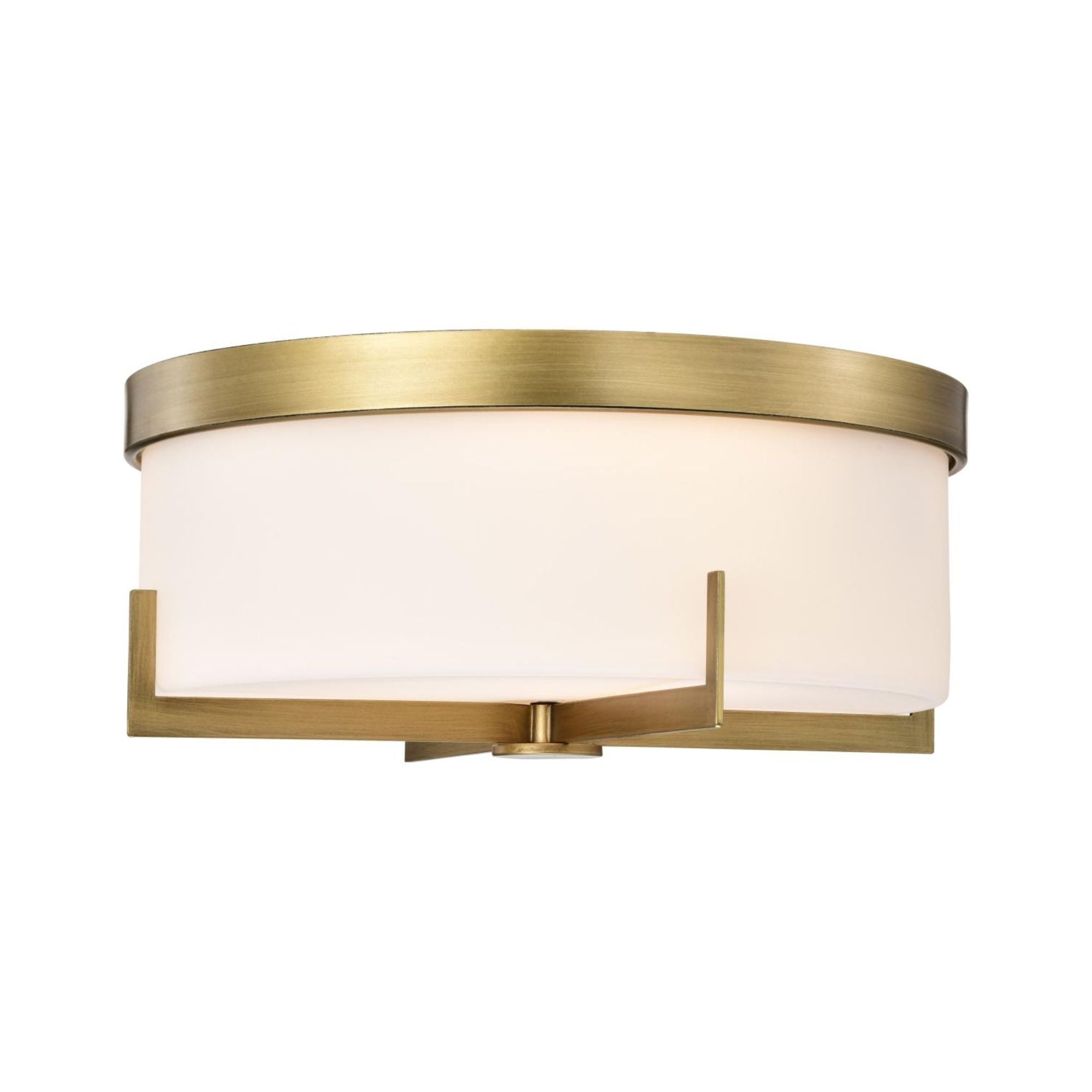 Roselle 15" Flush Mount, Natural Brass Finish