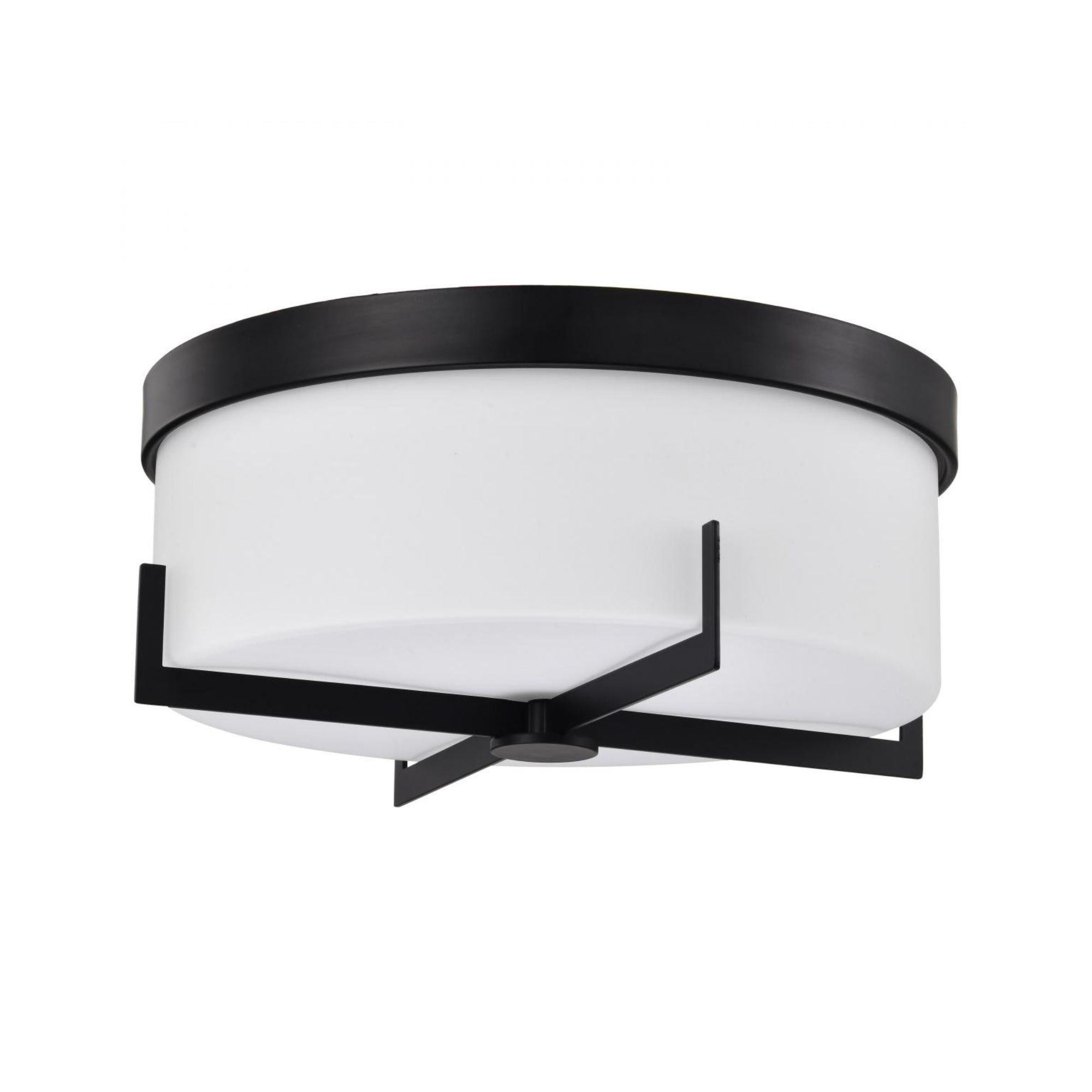 Roselle 15" Flush Mount, Matte Black Finish