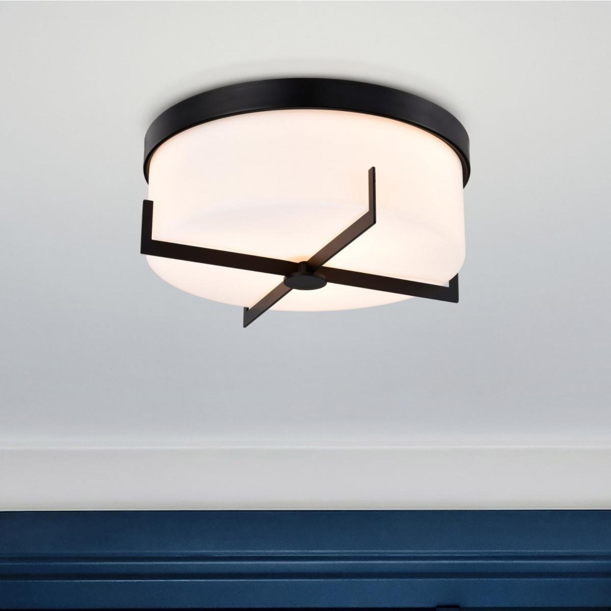 Roselle 15" Flush Mount, Matte Black Finish