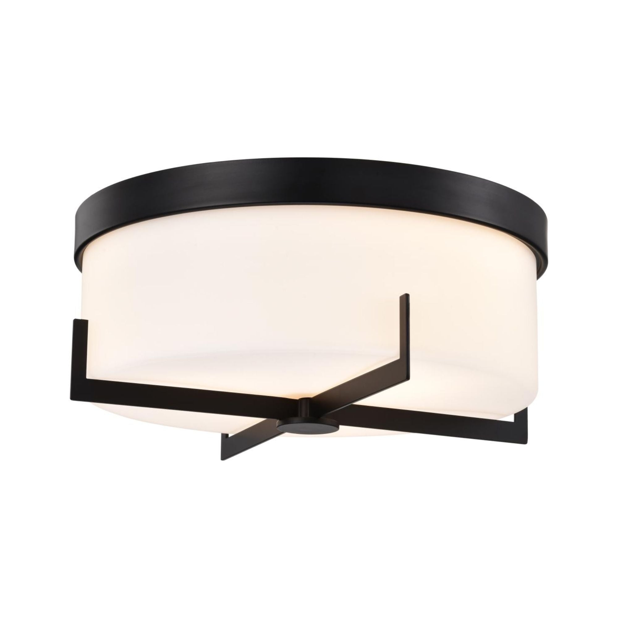 Roselle 15" Flush Mount, Matte Black Finish