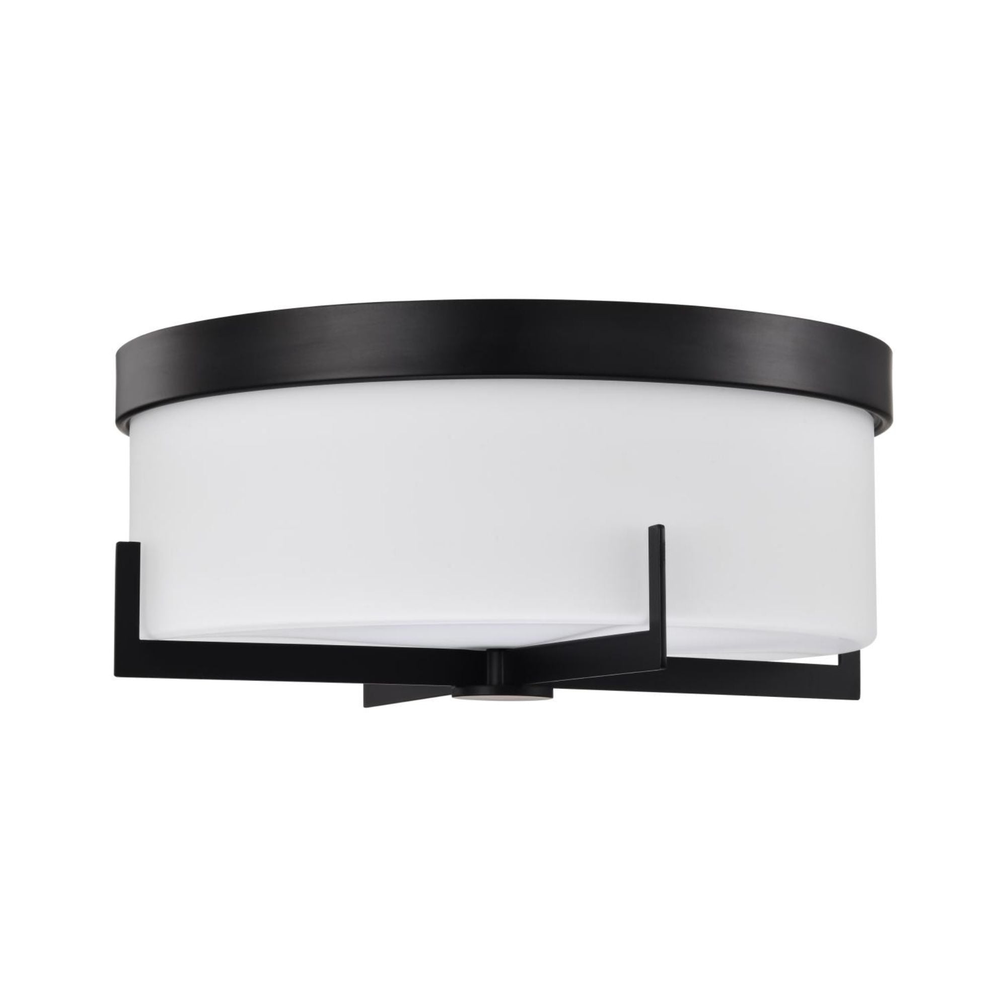 Roselle 15" Flush Mount, Matte Black Finish