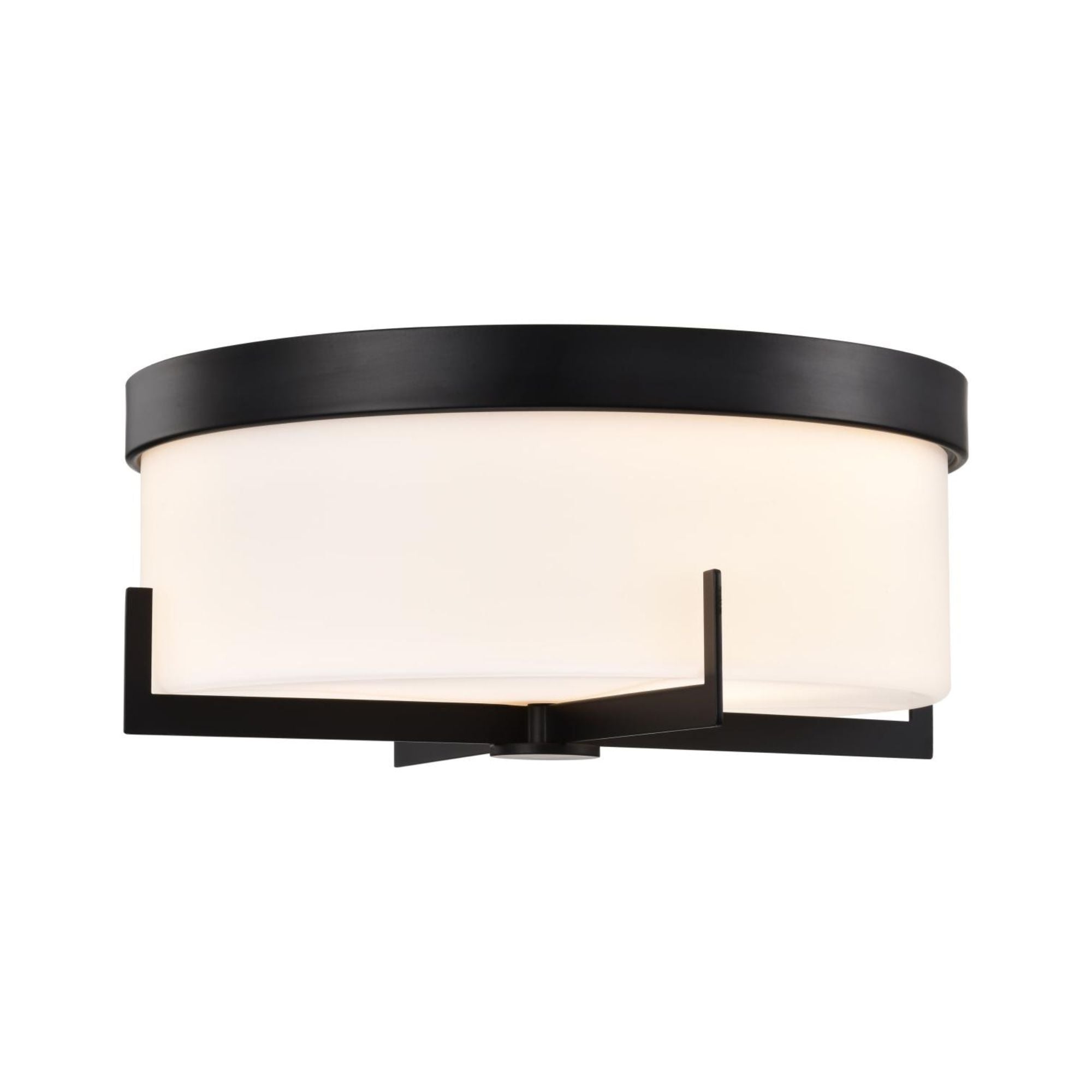 Roselle 15" Flush Mount, Matte Black Finish