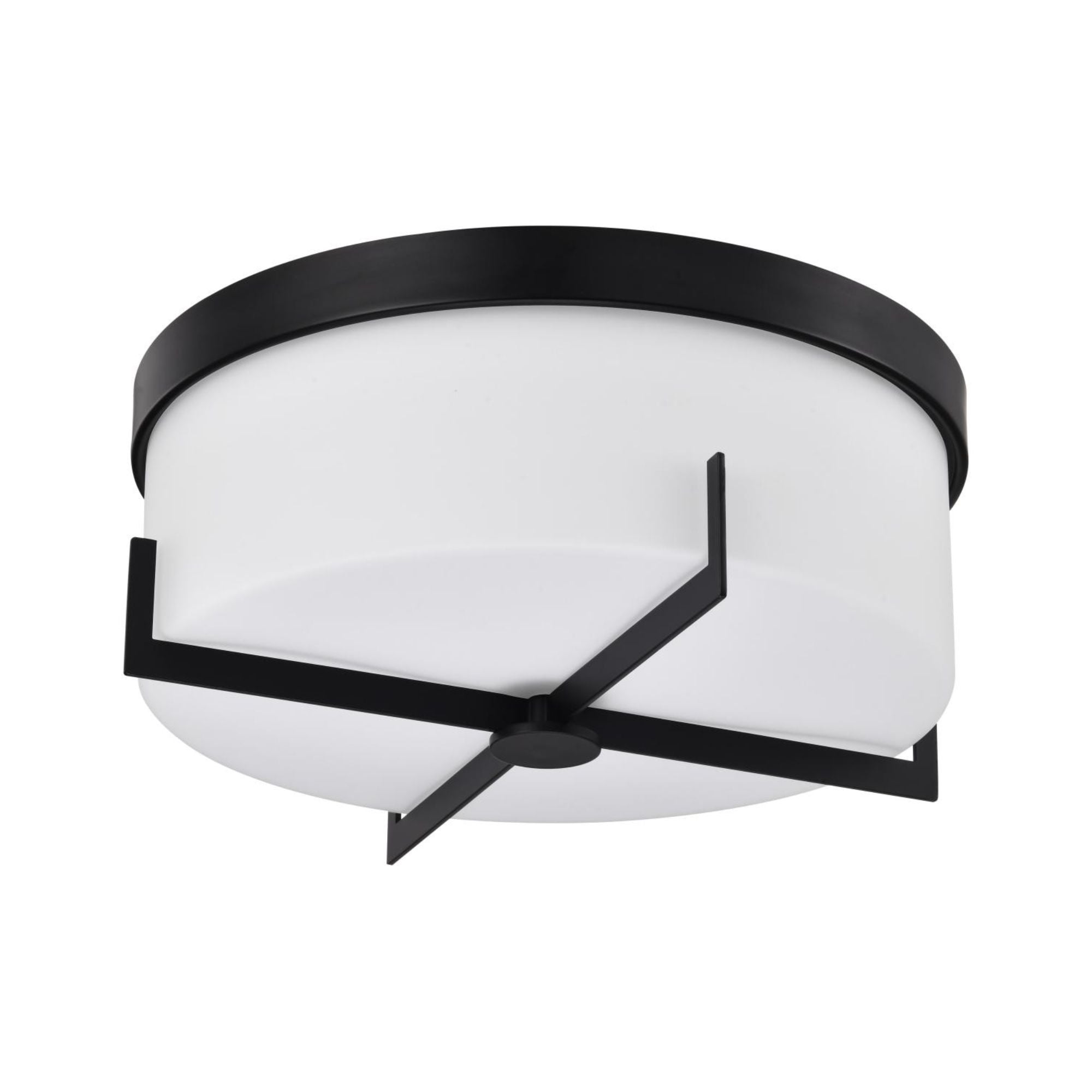 Roselle 15" Flush Mount, Matte Black Finish