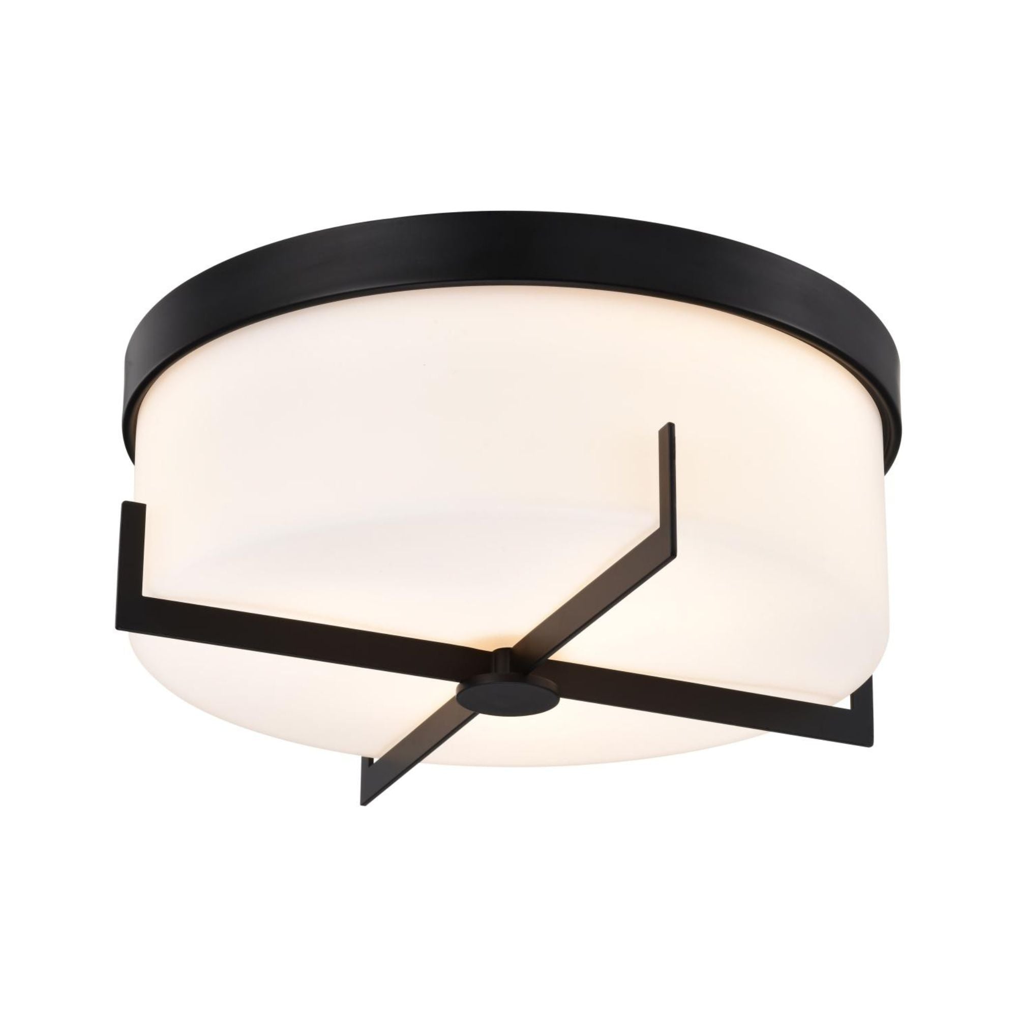 Roselle 15" Flush Mount, Matte Black Finish