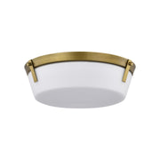 Rowen 15" 3 lights Flush Mount, Natural Brass Finish