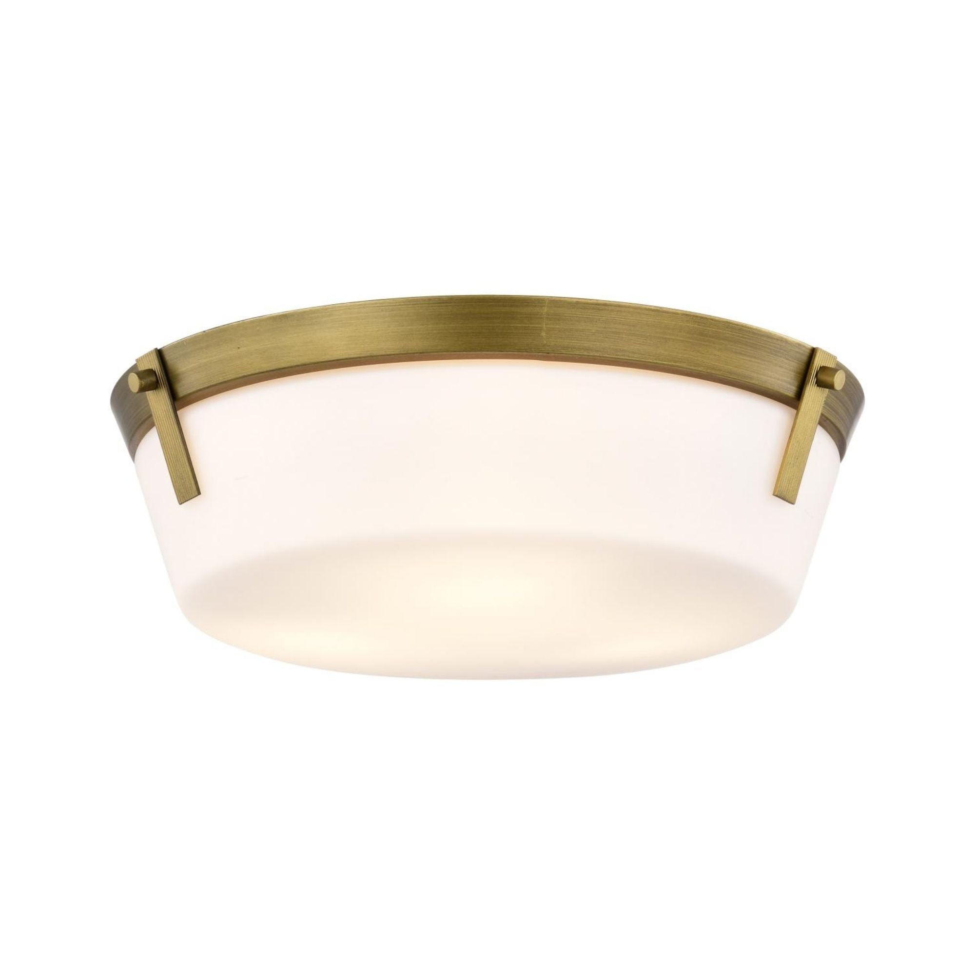 Rowen 15" 3 lights Flush Mount, Natural Brass Finish