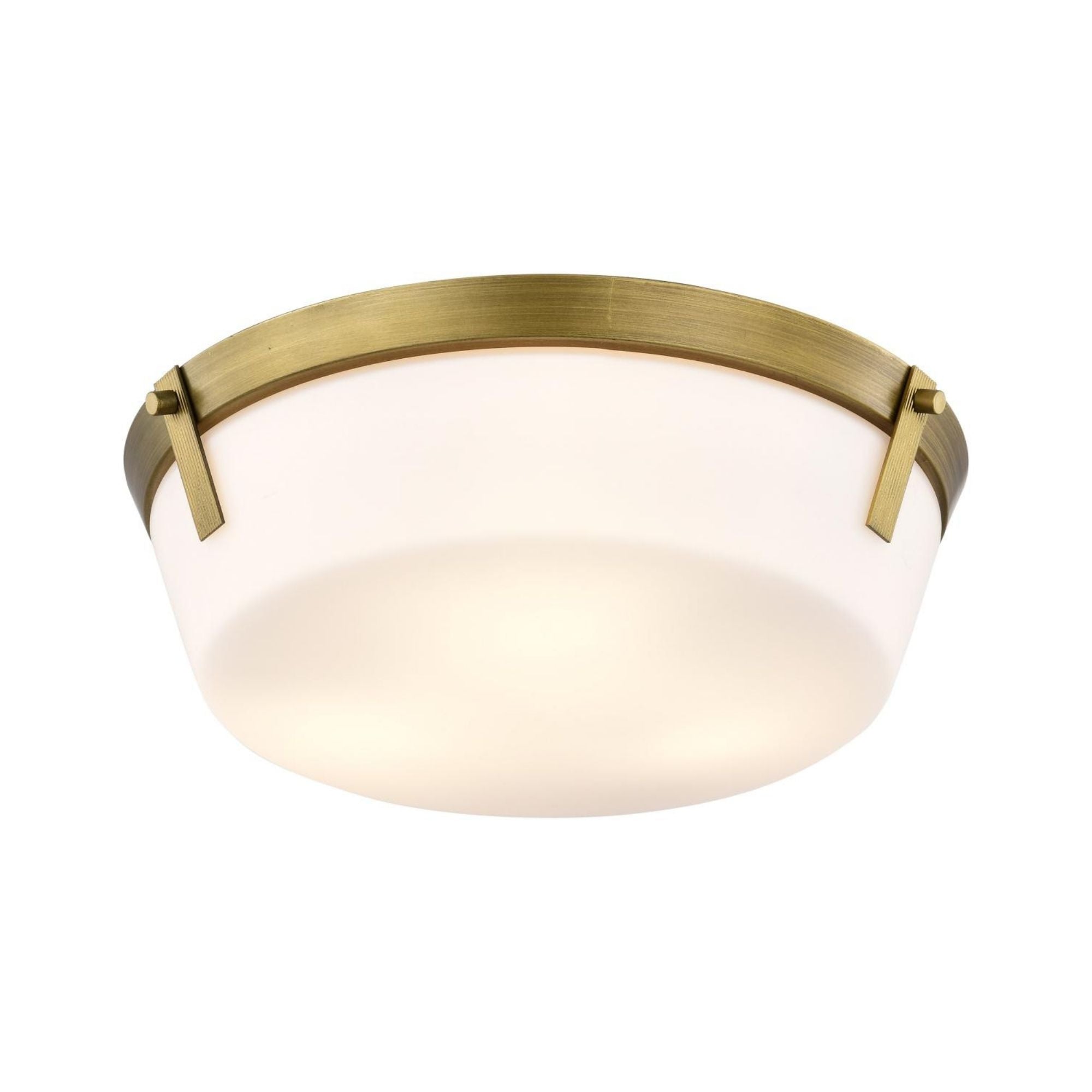 Rowen 15" 3 lights Flush Mount, Natural Brass Finish
