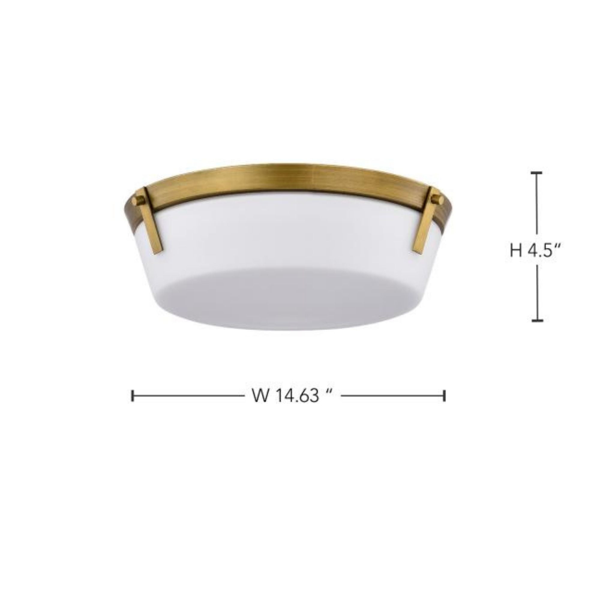 Rowen 15" 3 lights Flush Mount, Natural Brass Finish
