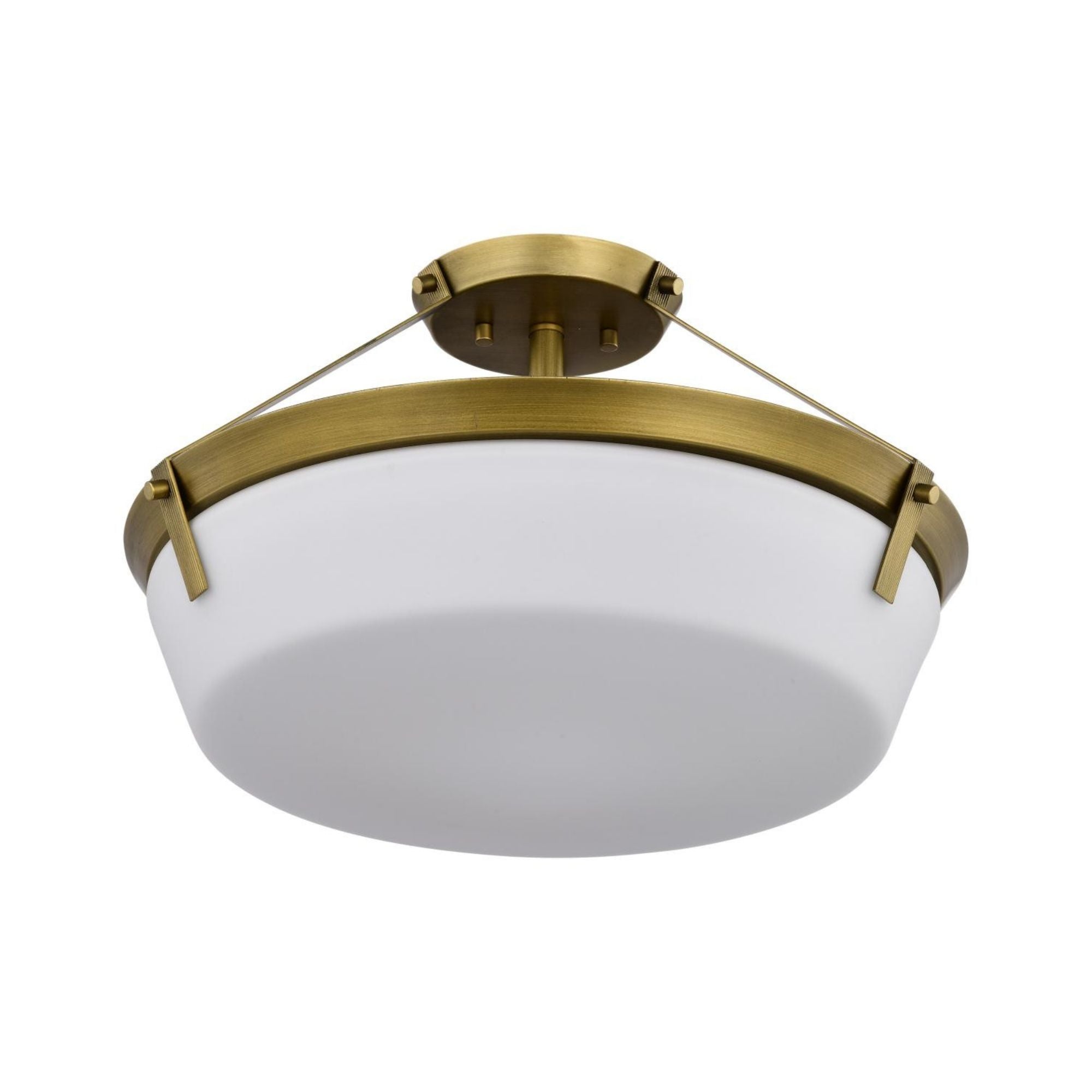 Rowen 19" 4 lights Semi-flush Mount, Natural Brass Finish