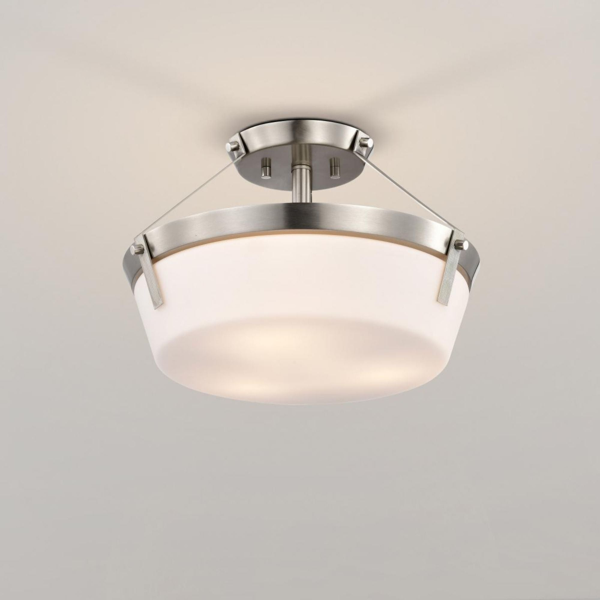 Rowen 19" 4 lights Semi-flush Mount, Brushed Nickel Finish