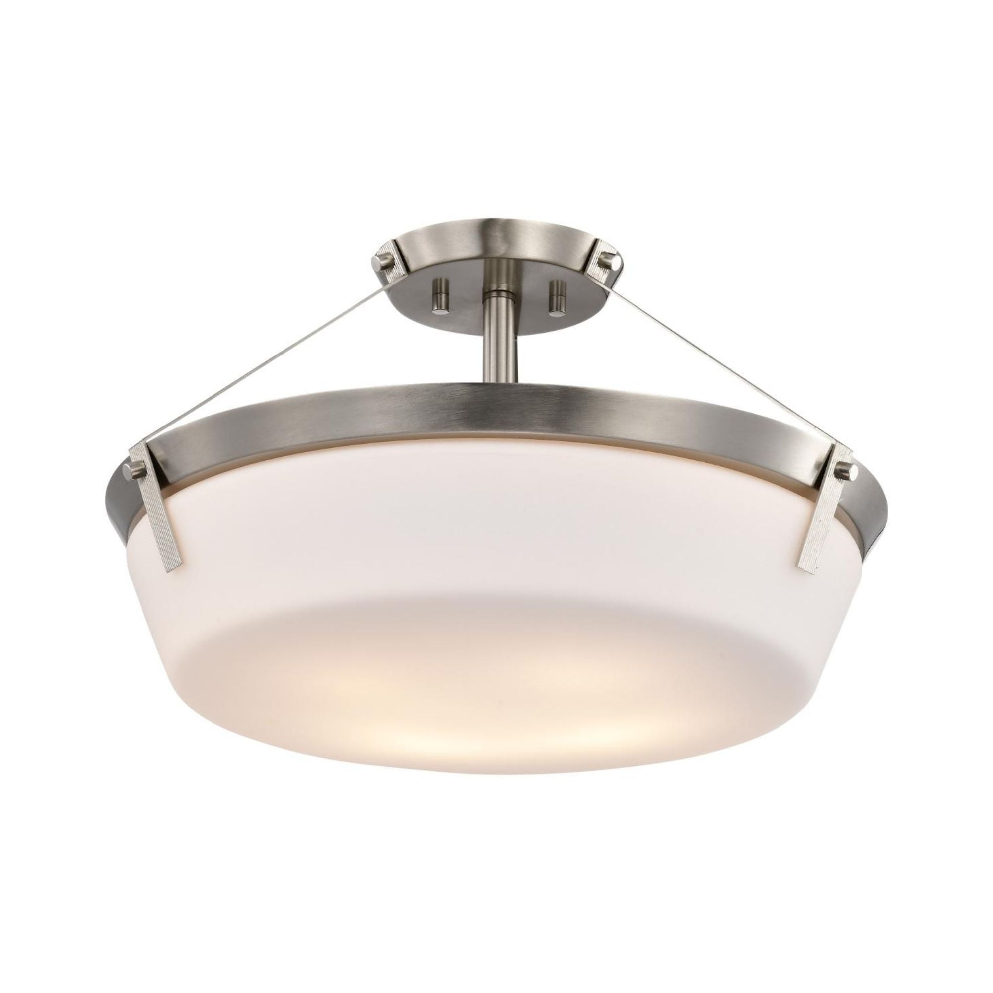 Rowen 19" 4 lights Semi-flush Mount, Brushed Nickel Finish